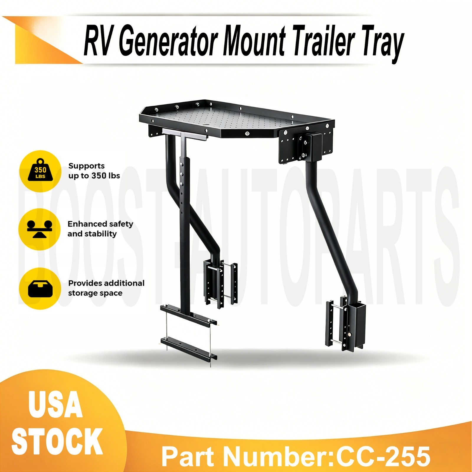 RV Generator Mount Trailer Tray AFrame Mounted Cargo Carrier Rack Storage CC-255
