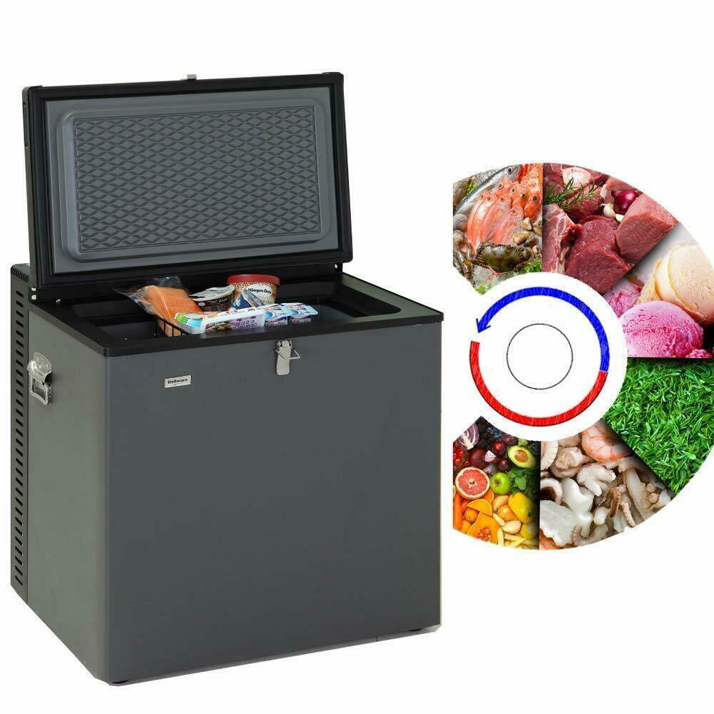 2.4 Cu.Ft Deep Freezer Propane, 110V/12V/LPG Small Gas Chest Freezer Camping