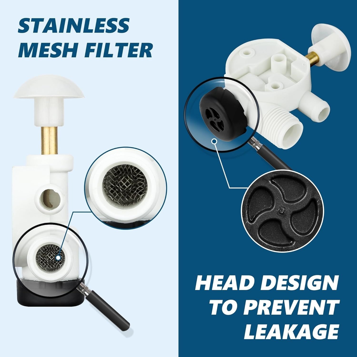 385314349 RV Toilet Water Valve Kit for Pedal Flush Camper SeaLand VacuFlush