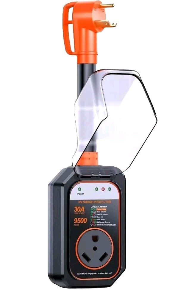 RV Surge Protector 30 Amp, 9500 Joules RV Circuit Analyzer Surge…