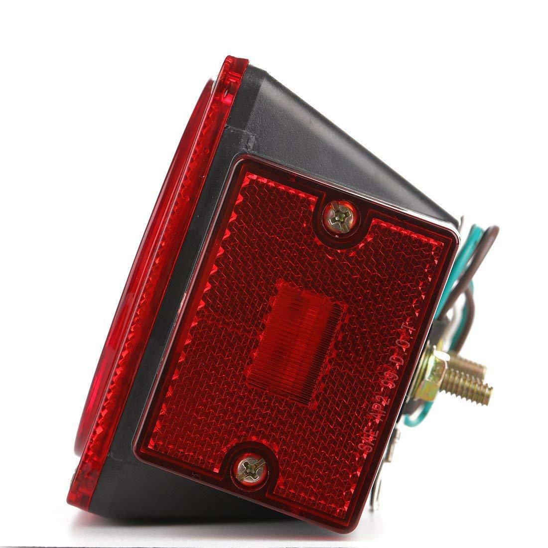 1 Pair LED Submersible Square Lights Trailer Under 80″ Tail Brake