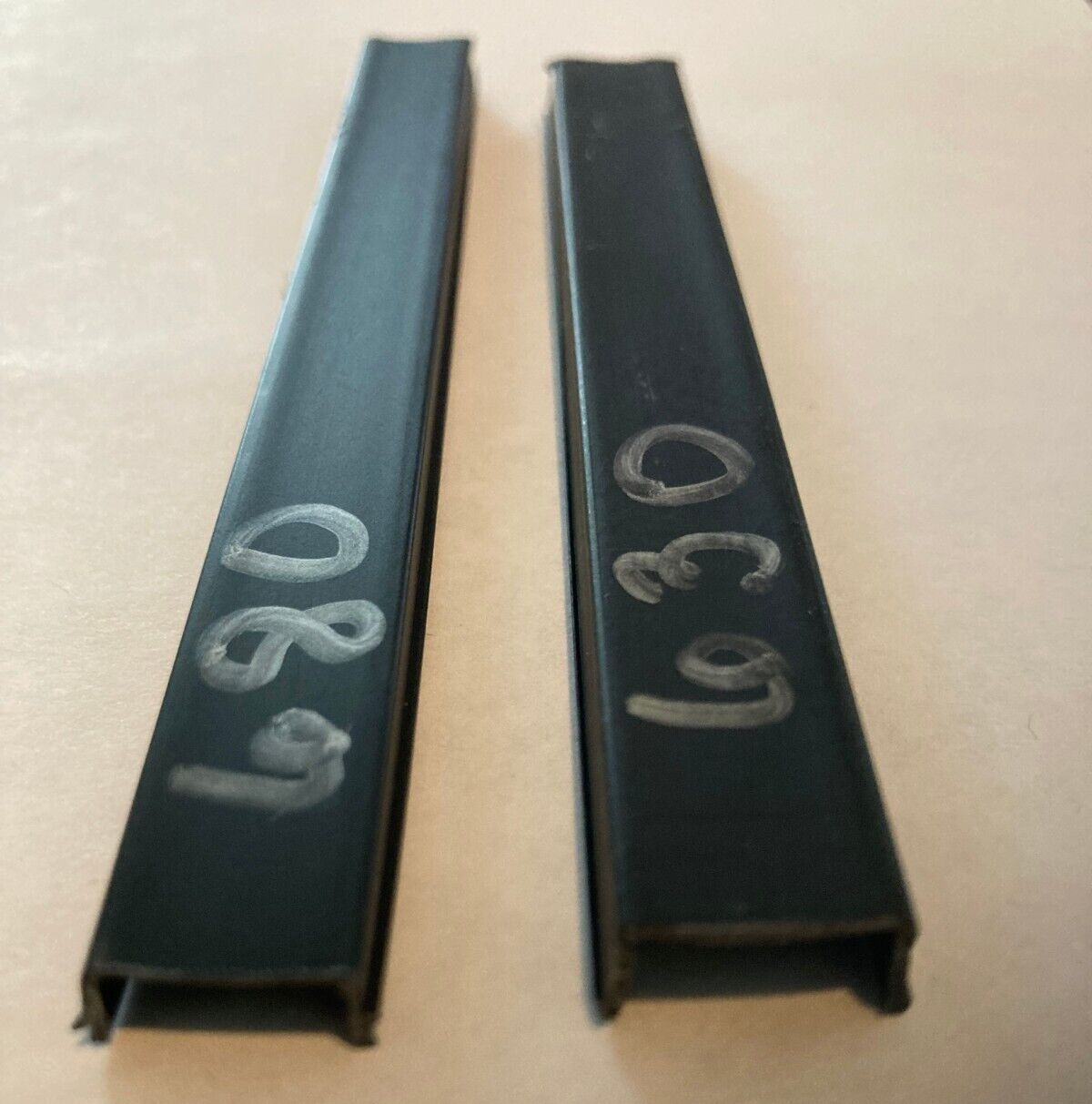 BLACK SAMPLES Plastic Rigid Insert Screw Cover Door Window Trim X630 & X680