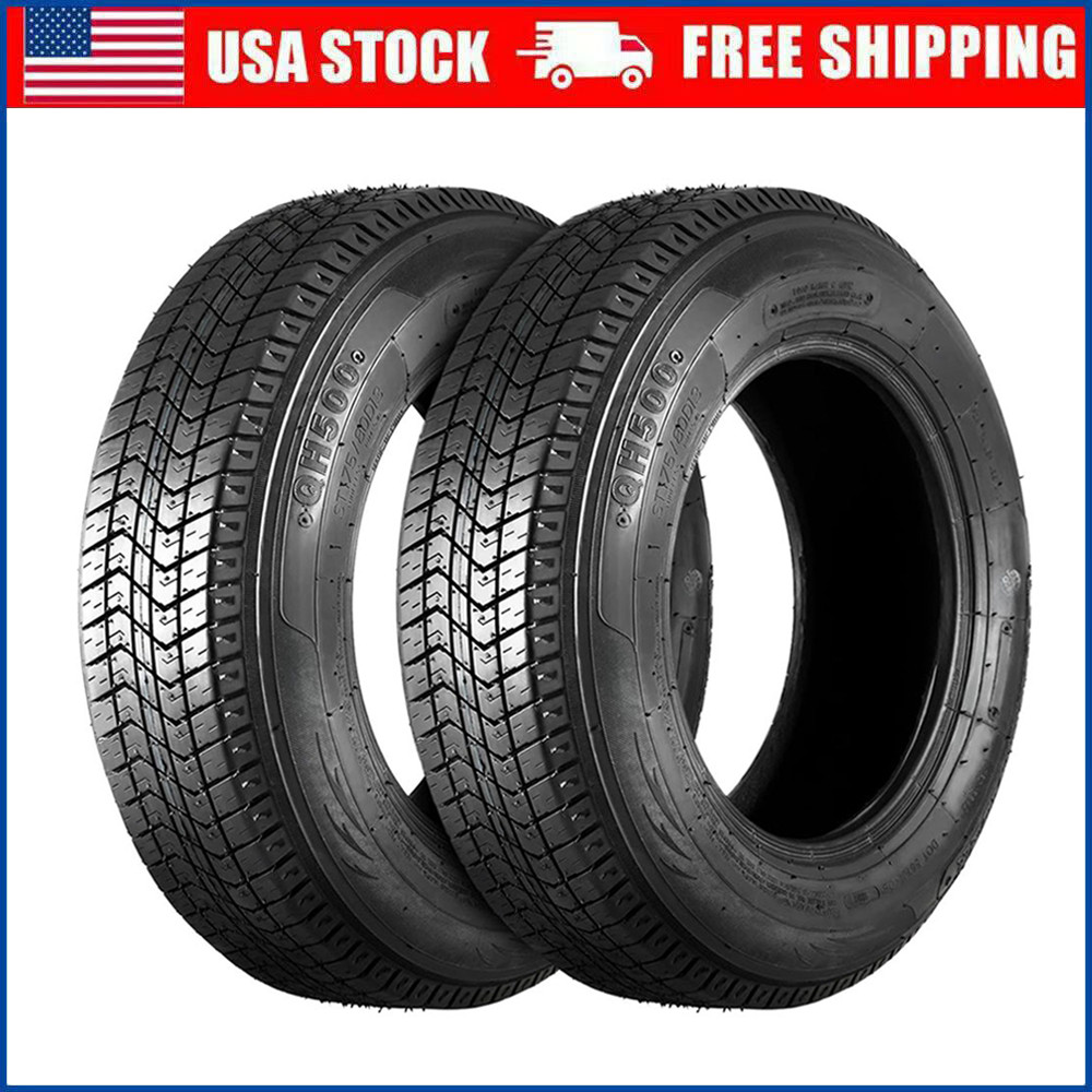 Set of 2 ST175/80D13 Trailer Tires 6Ply Load Range C 175 80 13 Heavy Duty Tyres
