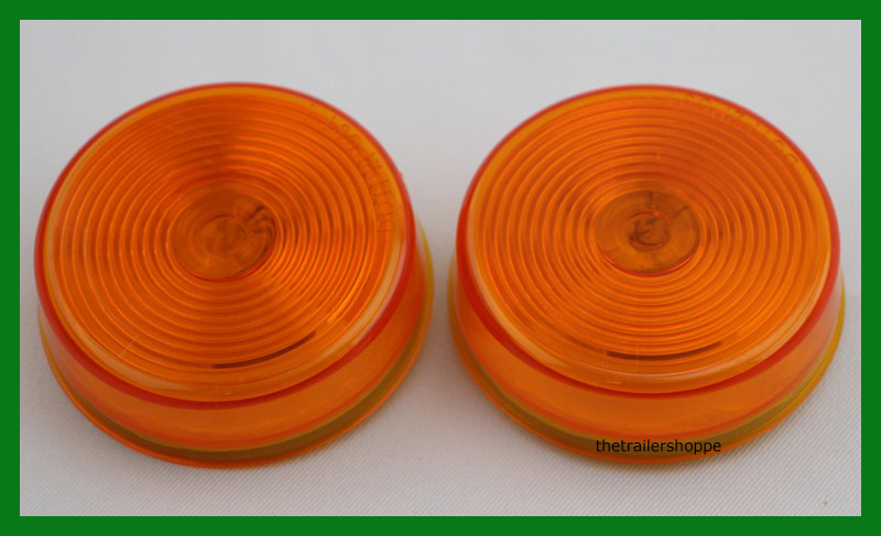 Amber Clearance Side Marker Light Trailer 2 1/2 Round Grommet Mount – 2 Lights