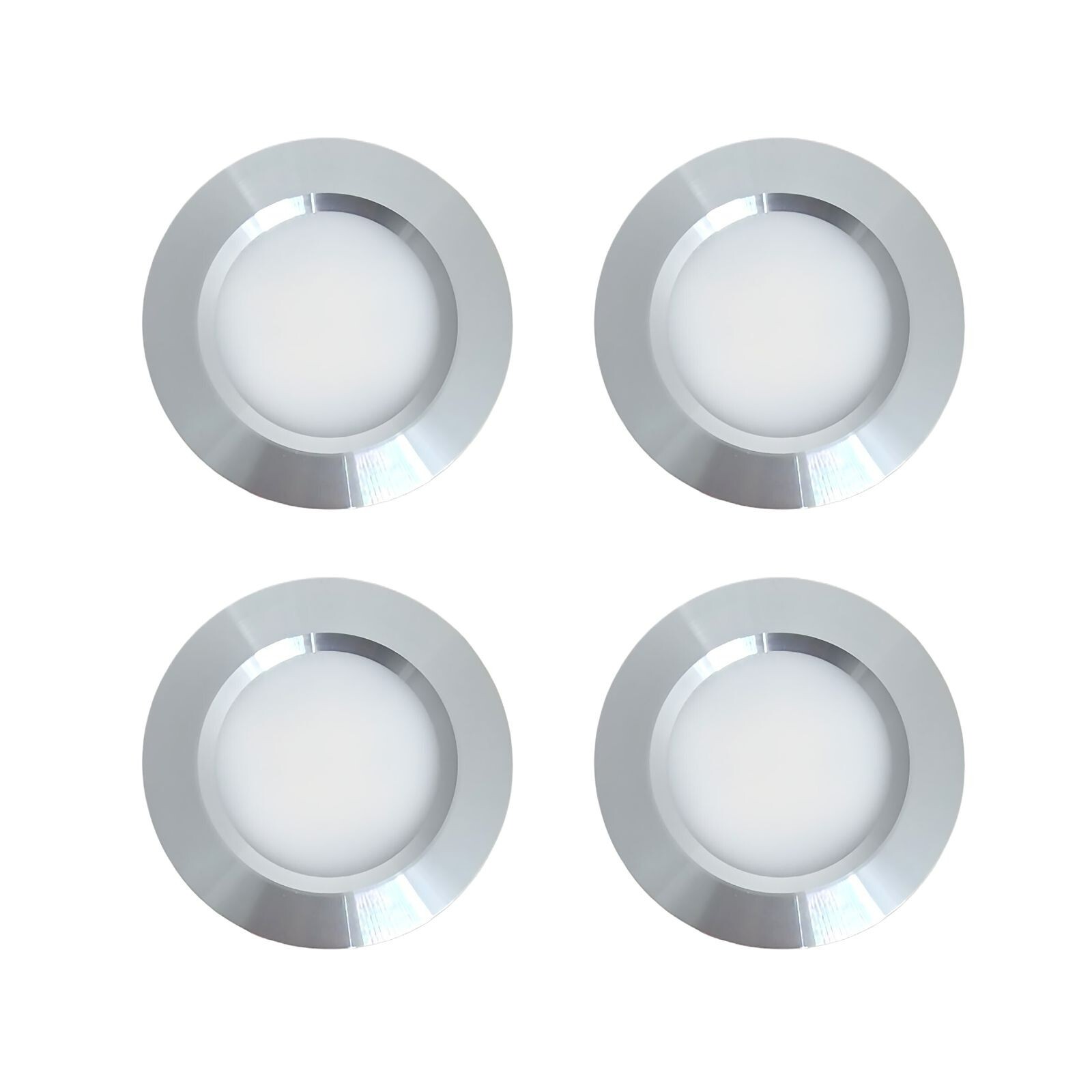 4 x LED 12V 24V Spot Lights Dimmable Caravan Boat Chrome Recessed Downlights