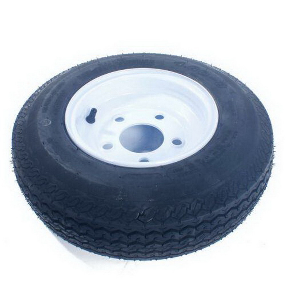 Set of 2 Trailer Tires & Rims 4.80-8 4.80×8 Load Range B 5 Lug Hole White Wheel