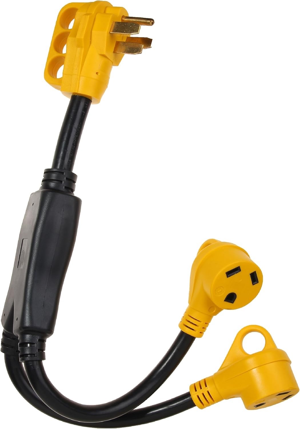 RV power cord adapter 50 Amp to 2×30 Amp Y Splitter, NEMA 14-50P to (2) TT-30R