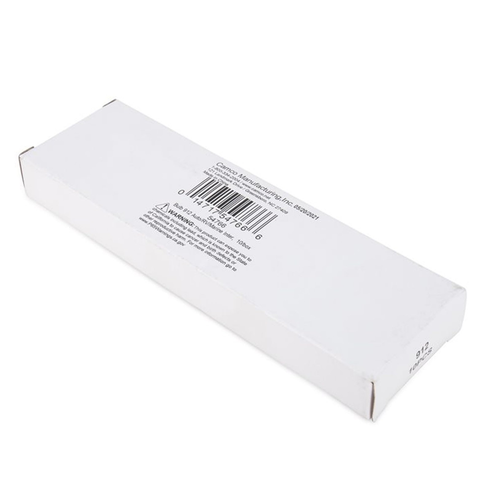 Camco 54766 912 Auto/RV/Marine Replacement Interior Light Bulb – Box of 10