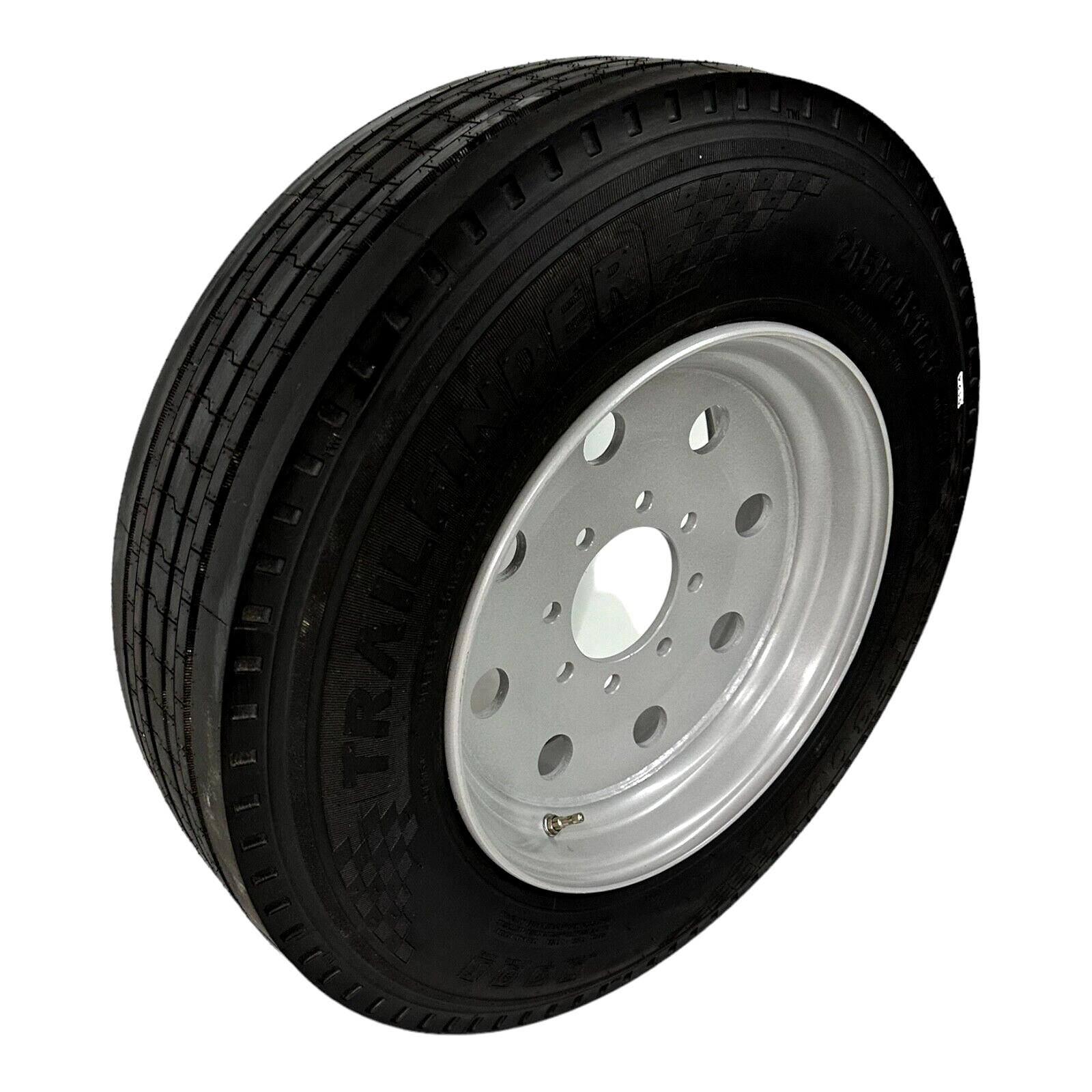 Trailer Tire On Rim ST215/75R17.5 Radial LRH 8 Lug 8×6.5″ Modular Silver Wheel