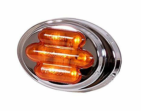 Maxxima Side Marker 7LED light M36180YCL Amber Chrome Bezel W/ Clear Lens