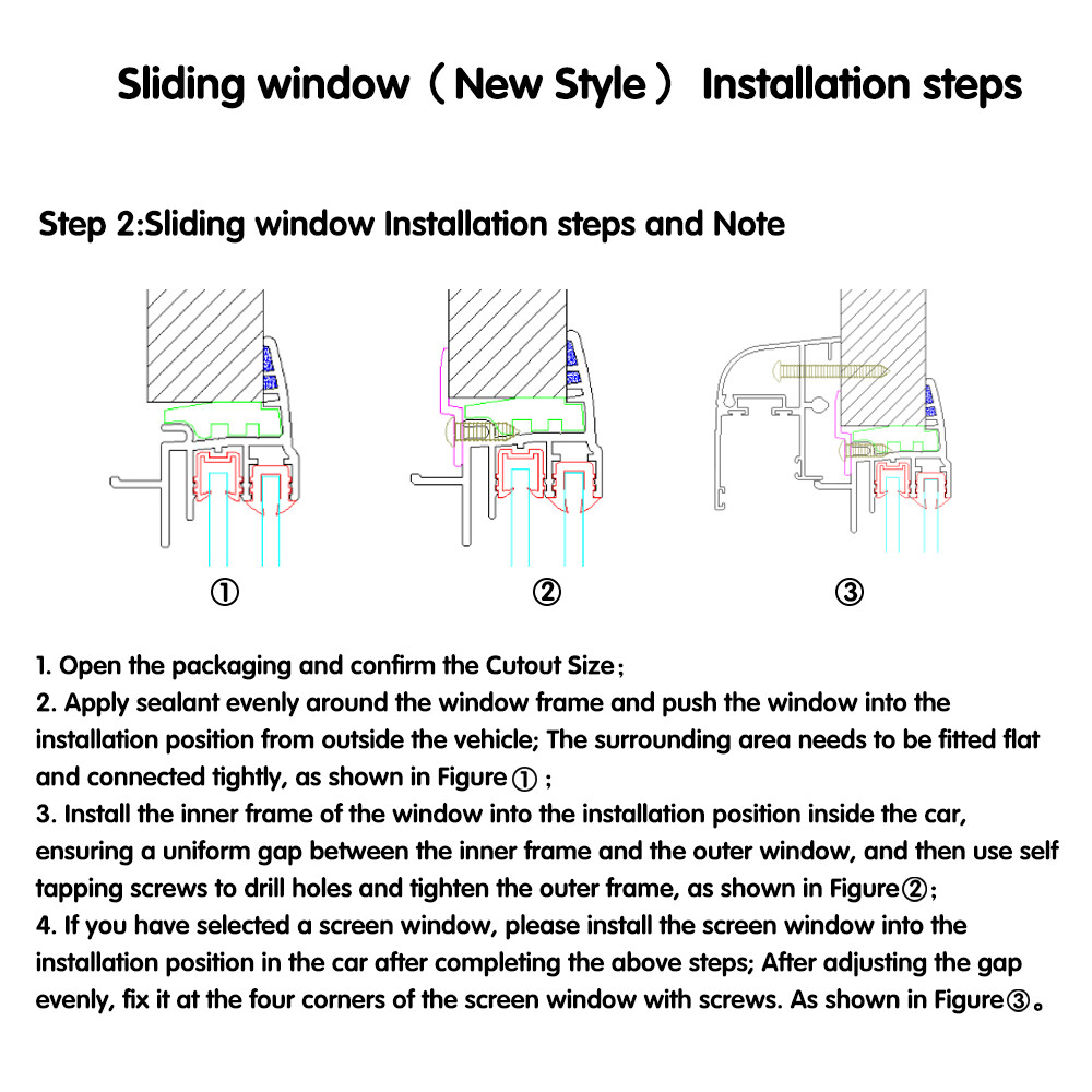 42″W x 22″H RV Horizontal Slider Window For Camper Motorhome DOT Certification