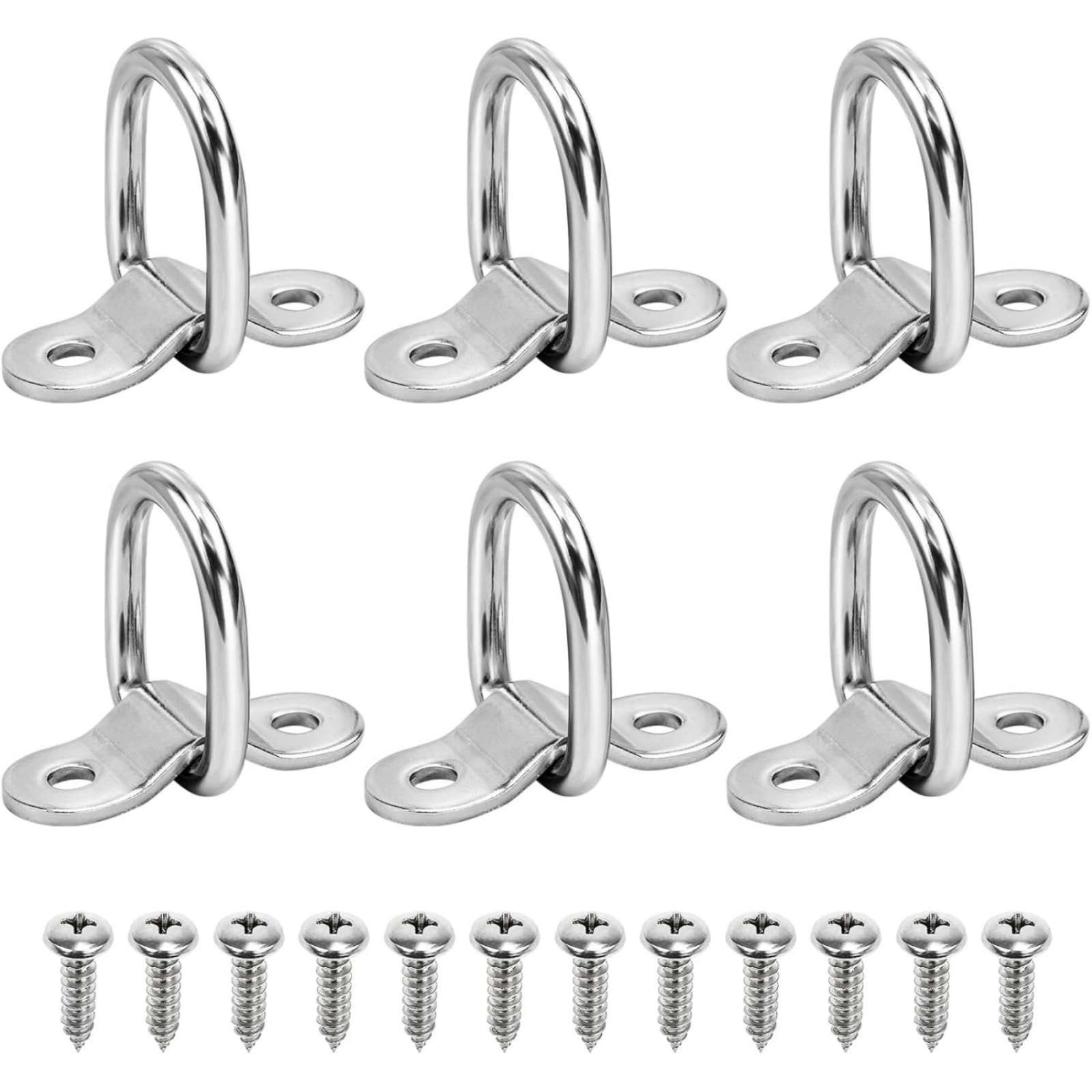 6 Pack D Ring Tie Down Anchors Fix Any Wood Or Metal Surface Fit For Atvs