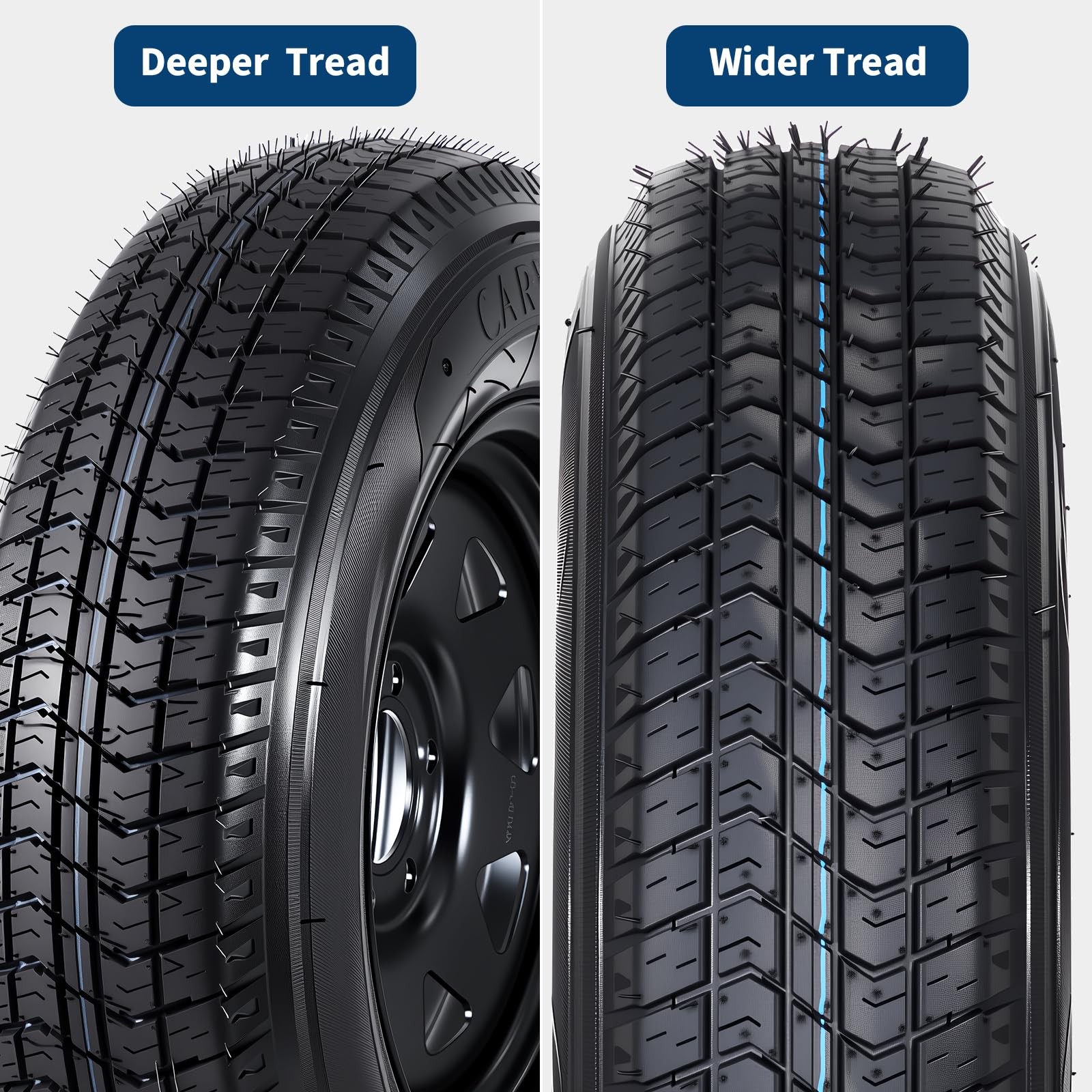 Set Of 4 ST205/75D14 205 75 14 Trailer Tires & Wheels 14″ Rims 5 Lug on 4.5″ 6PR
