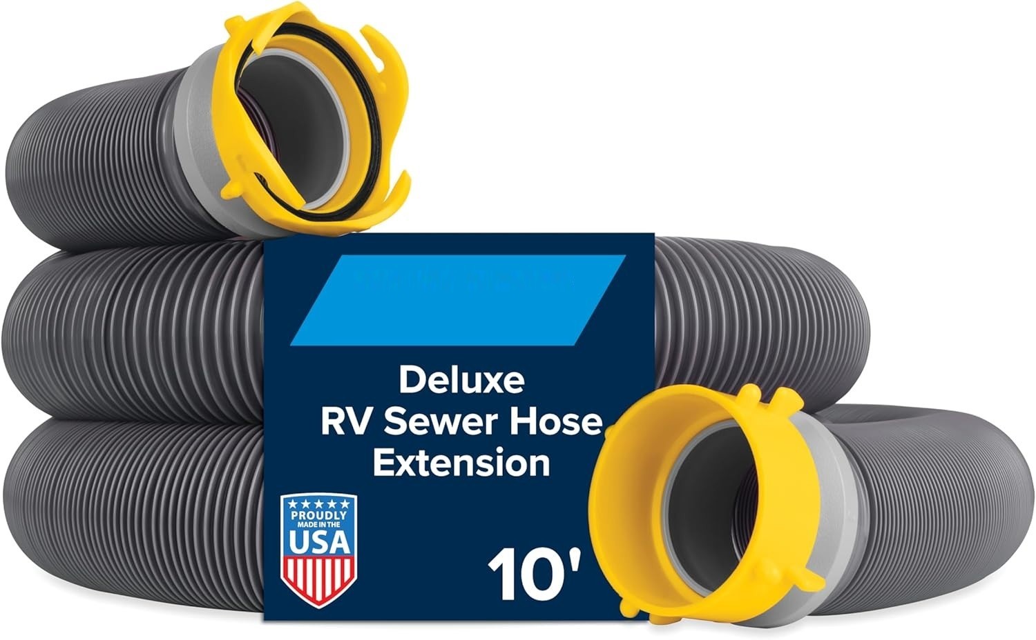 RV Sewer Hose Extension 10FT Heavy Duty Vinyl with Swivel Fittings