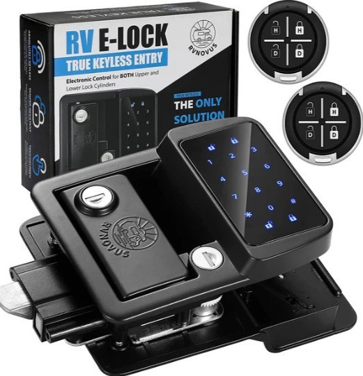 RVNovus E-Lock True Keyless Entry Electronic Touchscreen Lock for Doors – Black