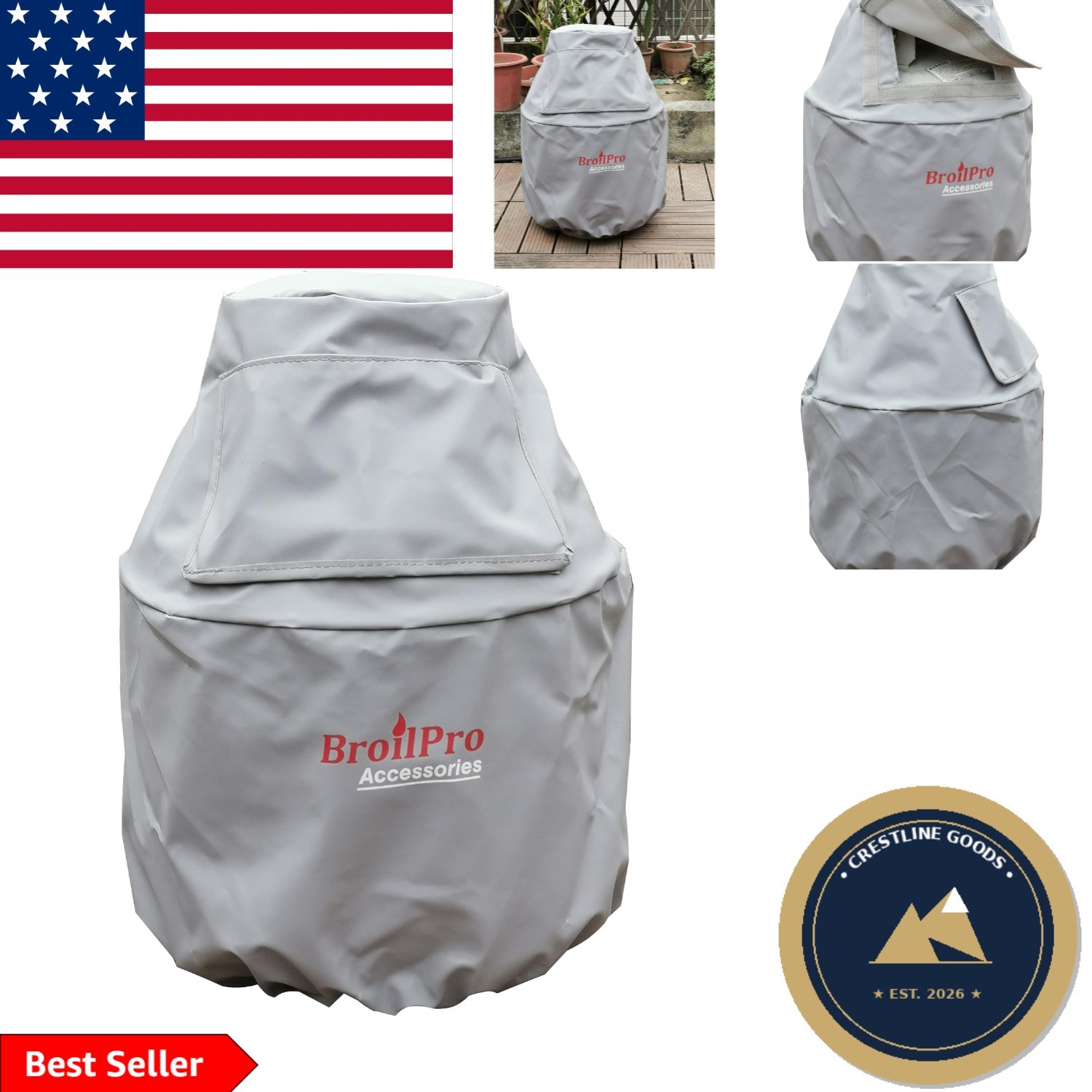 Sun-Resistant Grey Propane Tank Cover for 20-Pound Cylinders – Heavy-Duty Design