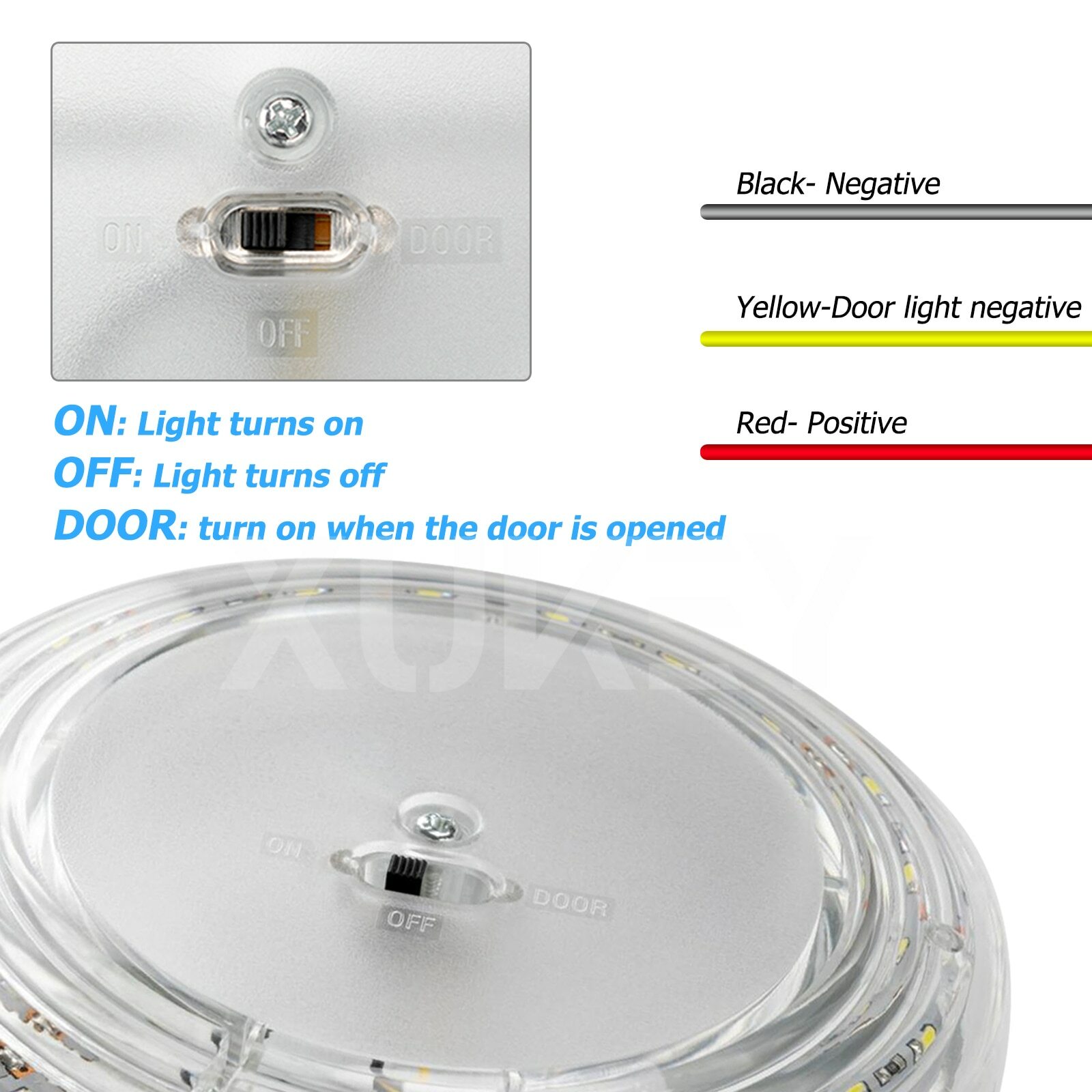 Interior LED Lights RV 12V Switched ROUND Ceiling Light Fixture Camper Trailer/