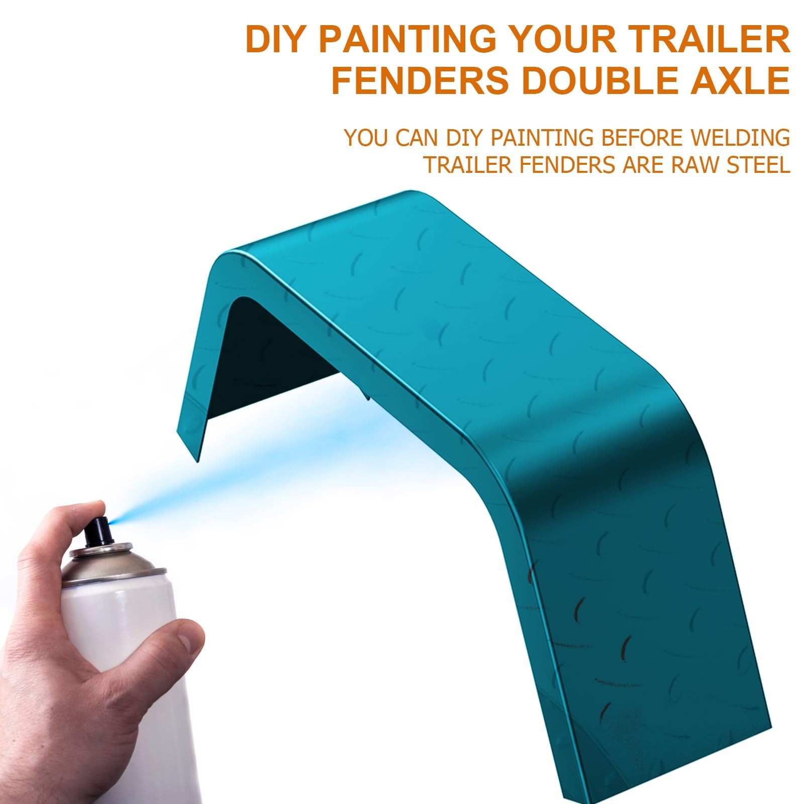 Set of 2 Steel Square Cargo Trailer Fenders For 14″-16″ Trailer Fenders Wheels
