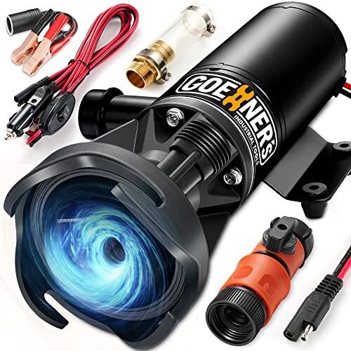 12V RV Portable Macerator Waste Sewage Pump, 12GPM Suction 3.2 feet Lift 10 feet