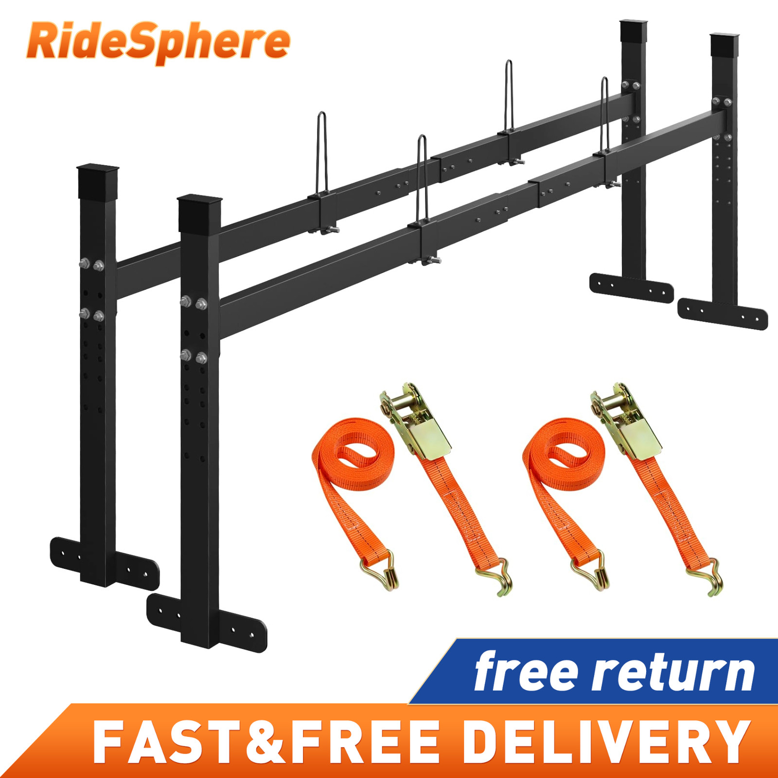 Roof Top Ladder Rack for Trailer Adjustable 5.77-8.65ft Fits Enclosed Open Use
