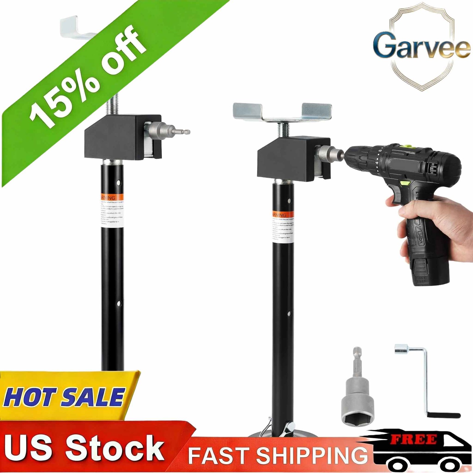 2-Pack RV Slide Out Support Jacks 10000lb Capacity Each Heavy-Duty Adjustable 21