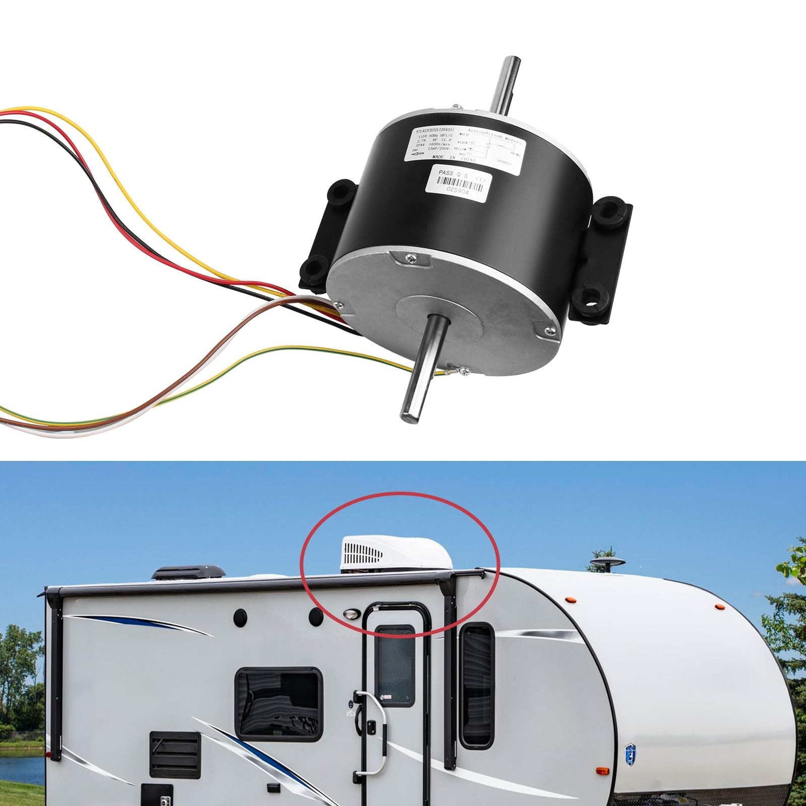 3315332.005 AC Condenser Fan Motor Replacement For Dometic Brisk Air II.