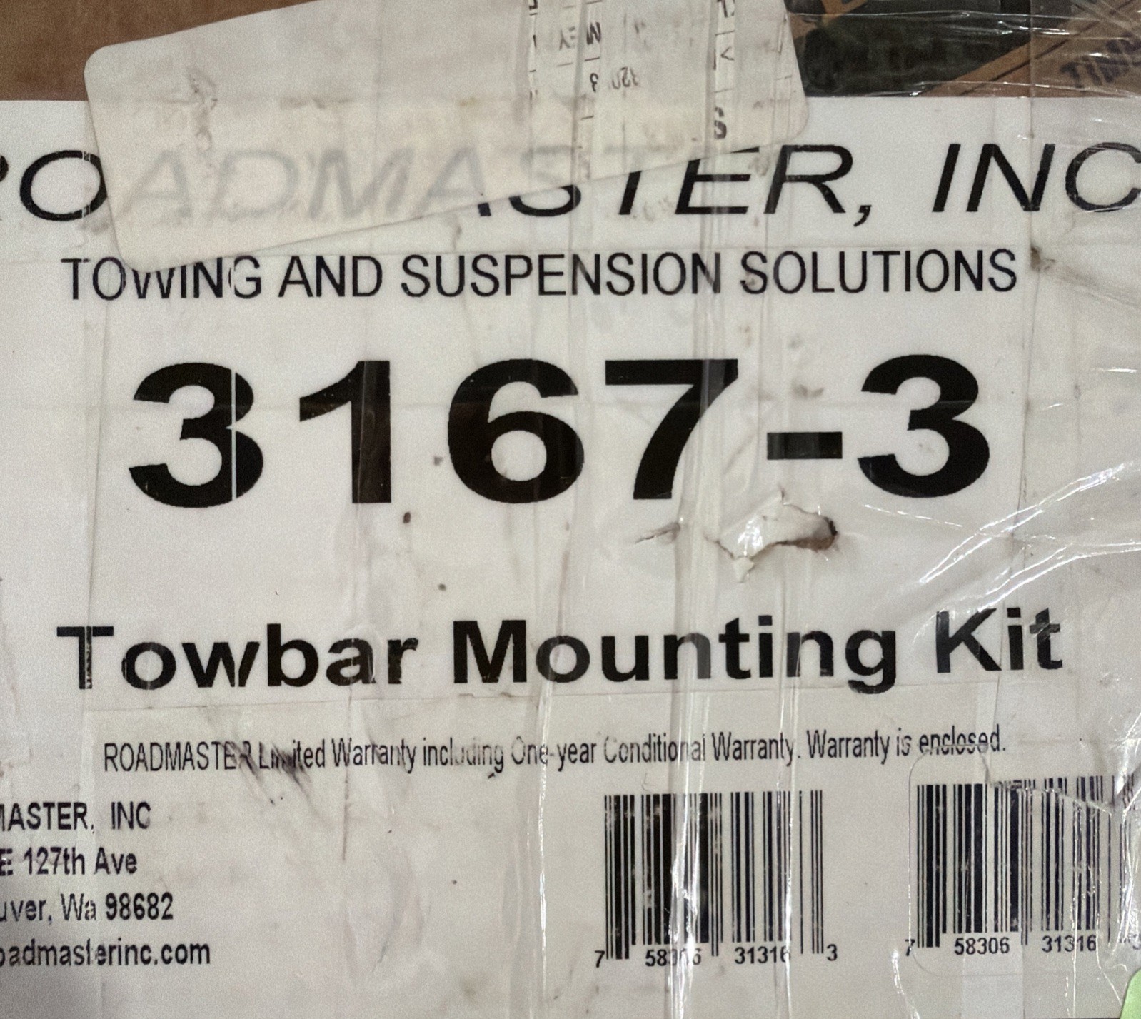 Roadmaster 3167-3 Direct-Connect Base Plate Kit – Removable Arms Chevrolet 2500