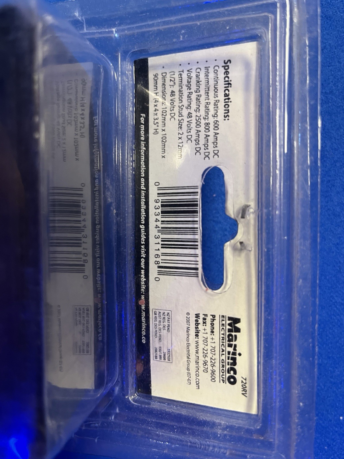 PARK POWER HEAVY DUTY BATTERY SWITCH 720RV contour 600-800 amps NEW IN BOX