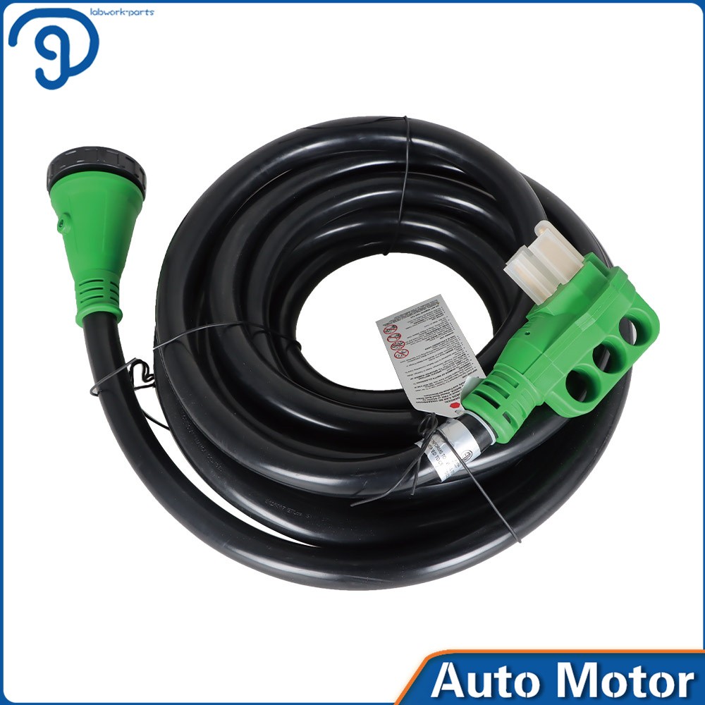 50 Amp 15/25/50Ft RV Extension Generator Power Cord Locking Connector Green