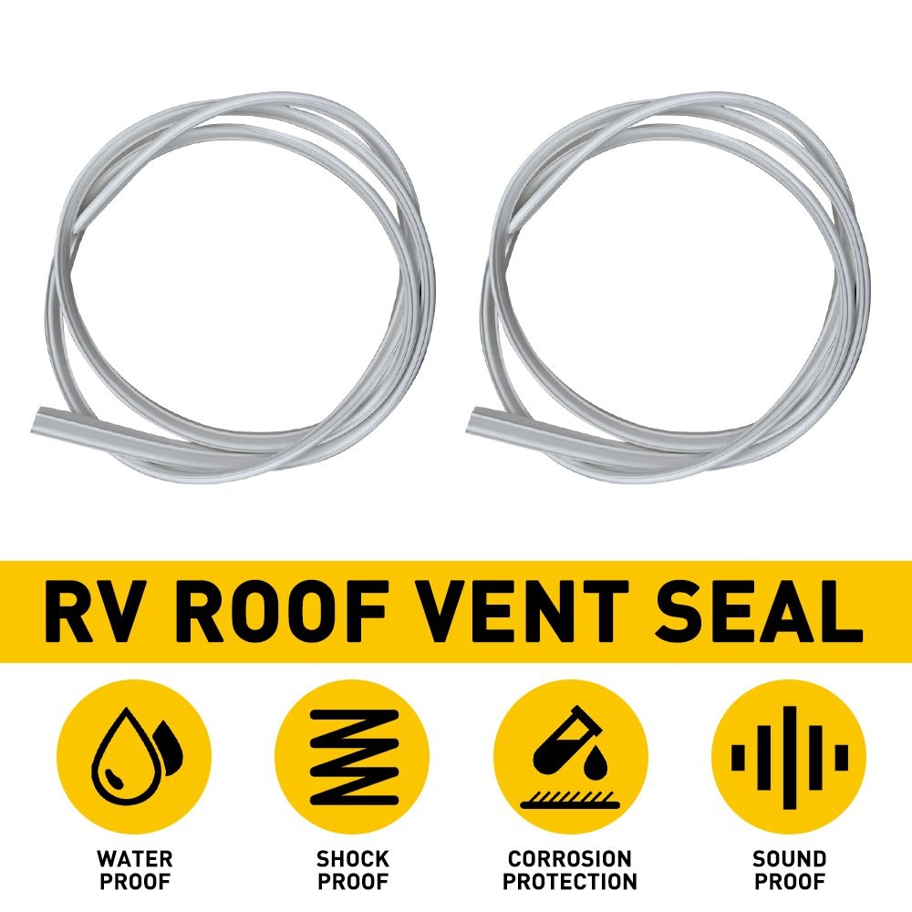 2 Pack For RV Roof Vent Seal 51″ TPE Rubber Camper Vent Fan Gasket Replacement C