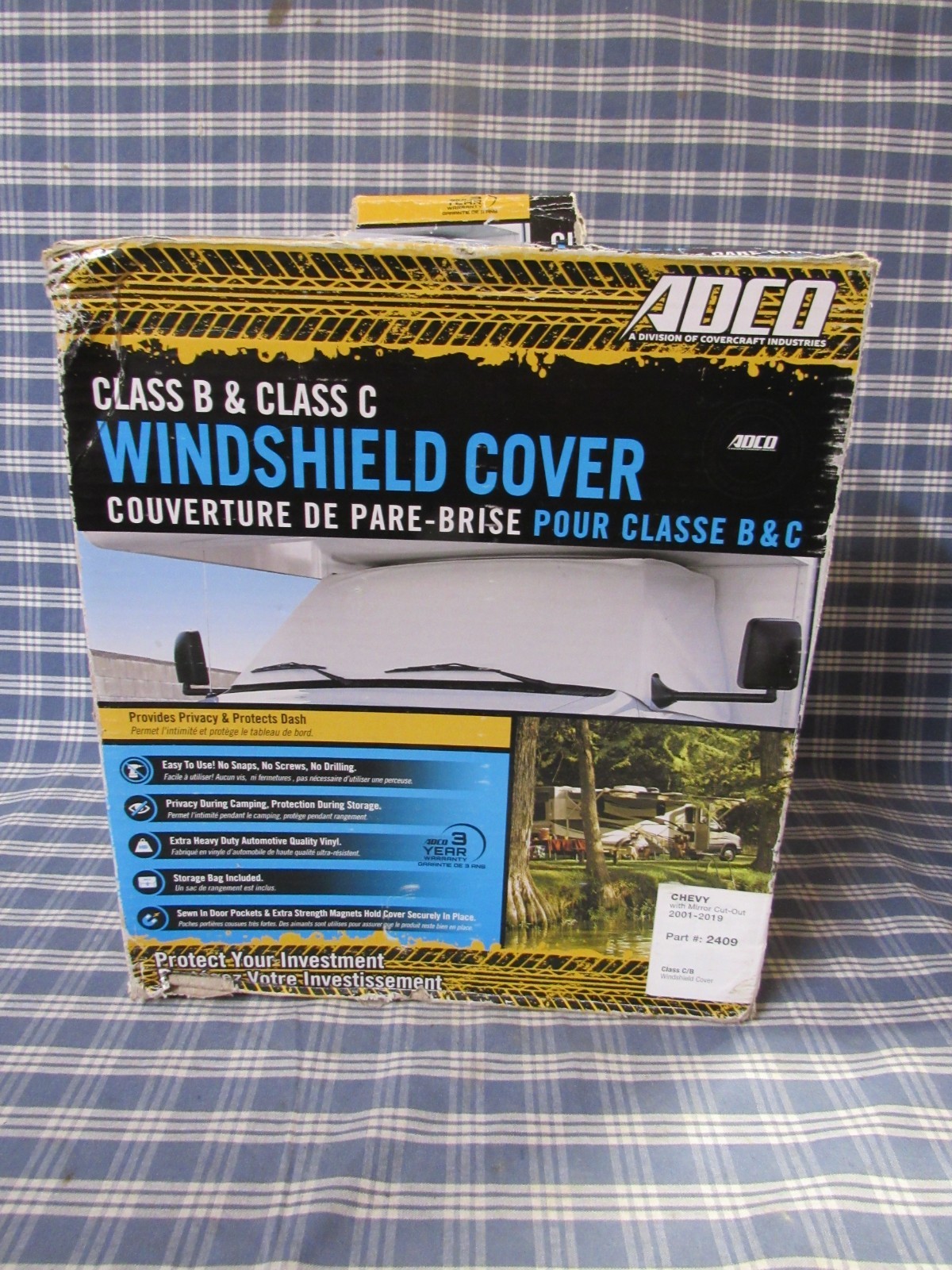 ADCO 2409 Class C/B Motorhome Windshield Cover Chevy 2001-2019 FREE SHIPPING.