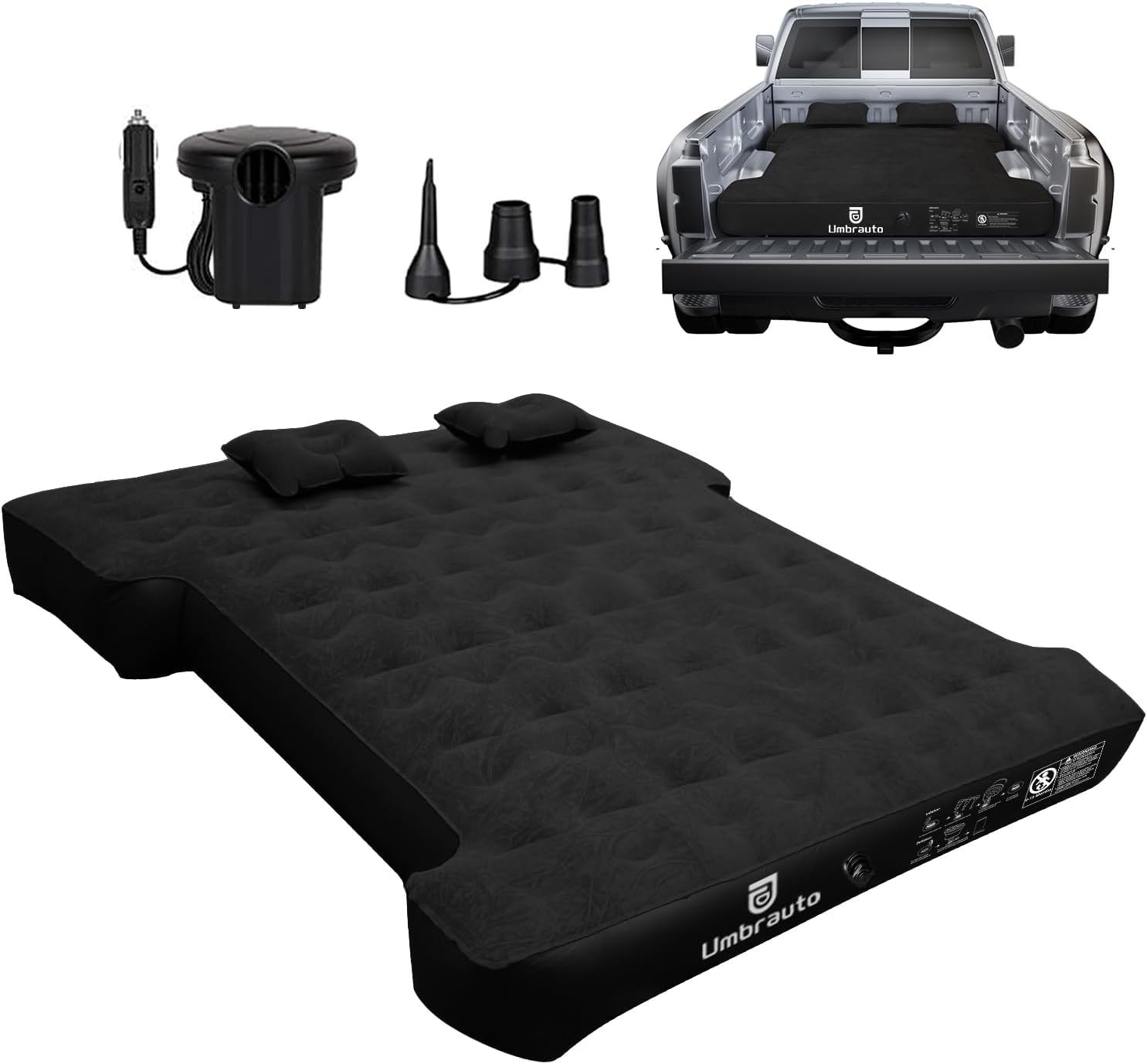 Umbrauto Air Mattress for 5.5-5.8 ft Full-Size 5.5-5.8ft(Full Size), Black