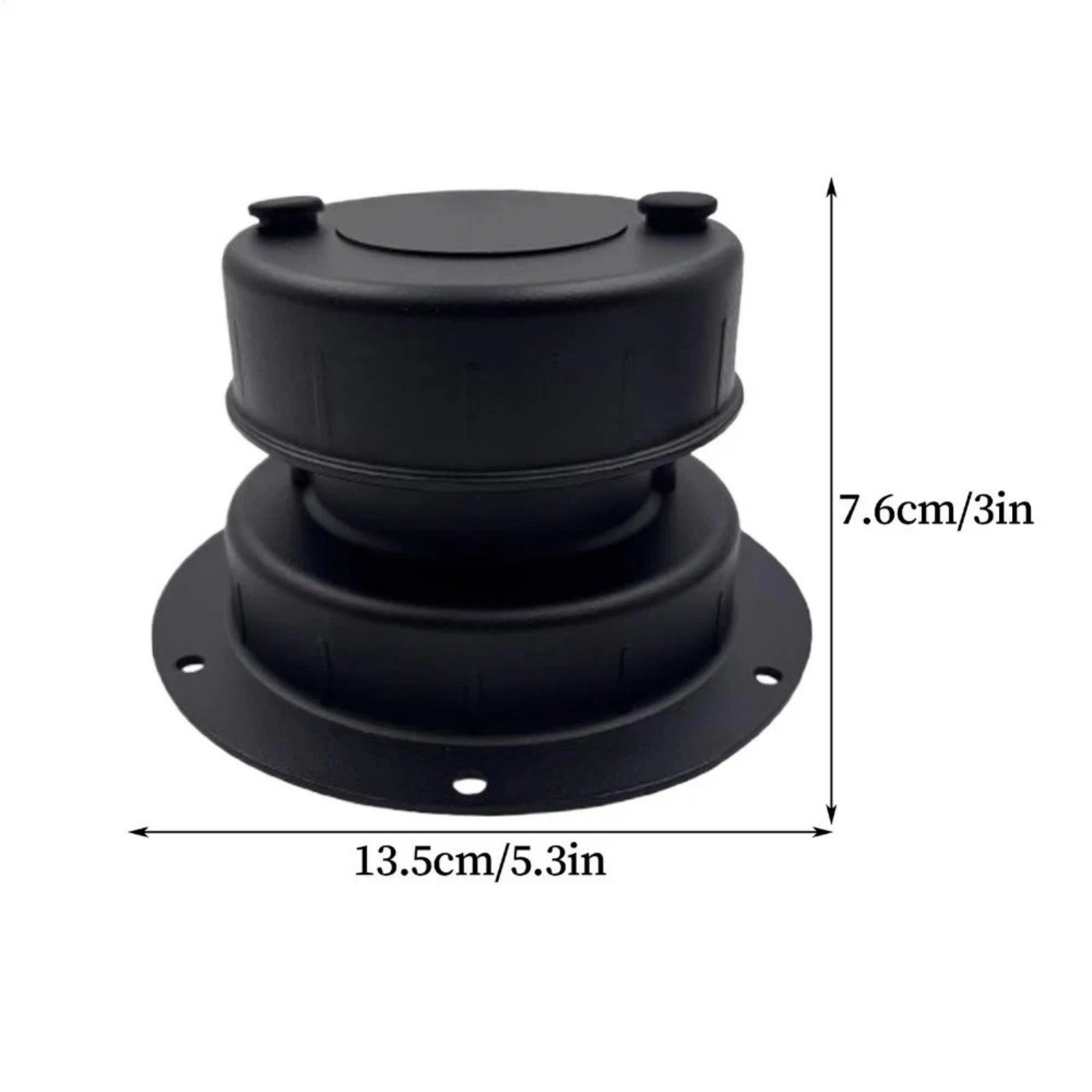 Universal RV Plumbing Vent Cap Replacement 5.3×3 Inch Black For 1-2 3/8 Pipe
