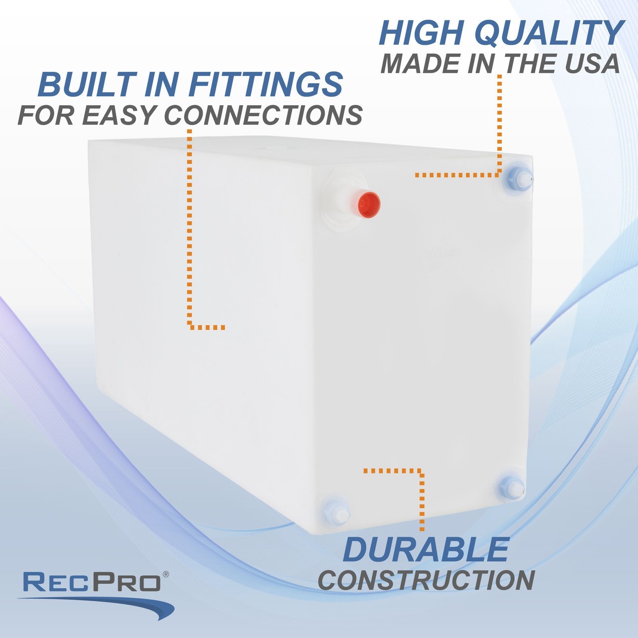 RV Fresh Or Gray Water Holding Tank 30 Gallon 34″ X 18″ X 12″