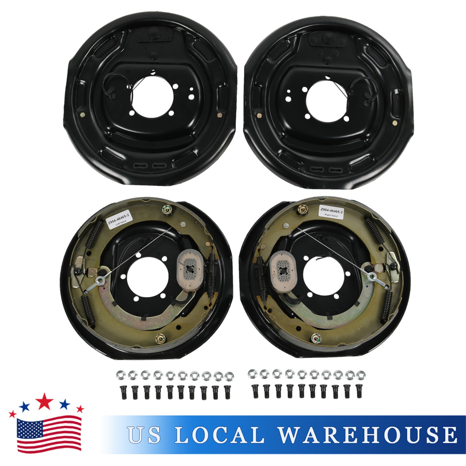 Electric Trailer Brake 12″ x 2″ Self-Adjusting Assembly – 2 Pairs 7000 lbs