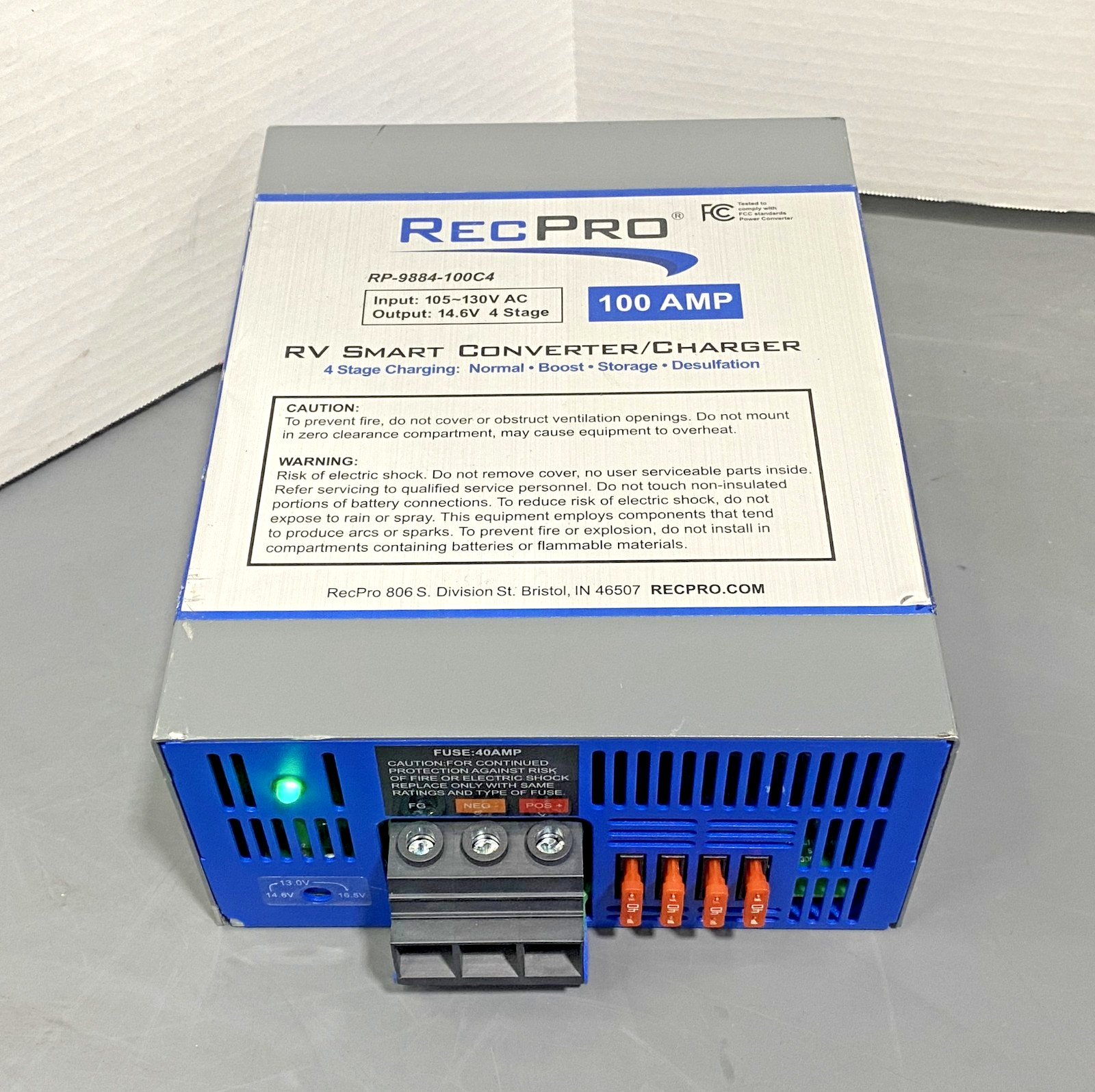 RecPro RP-9884-100C4 4 Stage Charging RV Smart Converter/Charger Tested