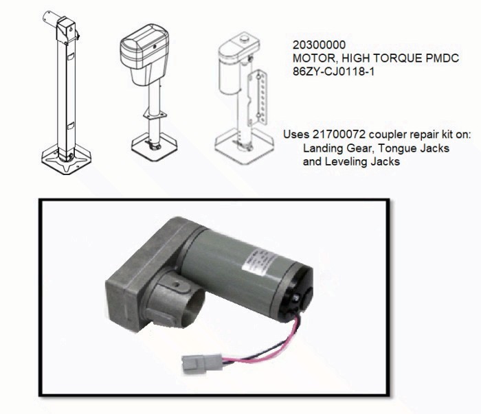 BAL 20300000 Leveling Jack Motor High Torque 86ZY-CJ0118-1 25A 150W 50RPM RV New