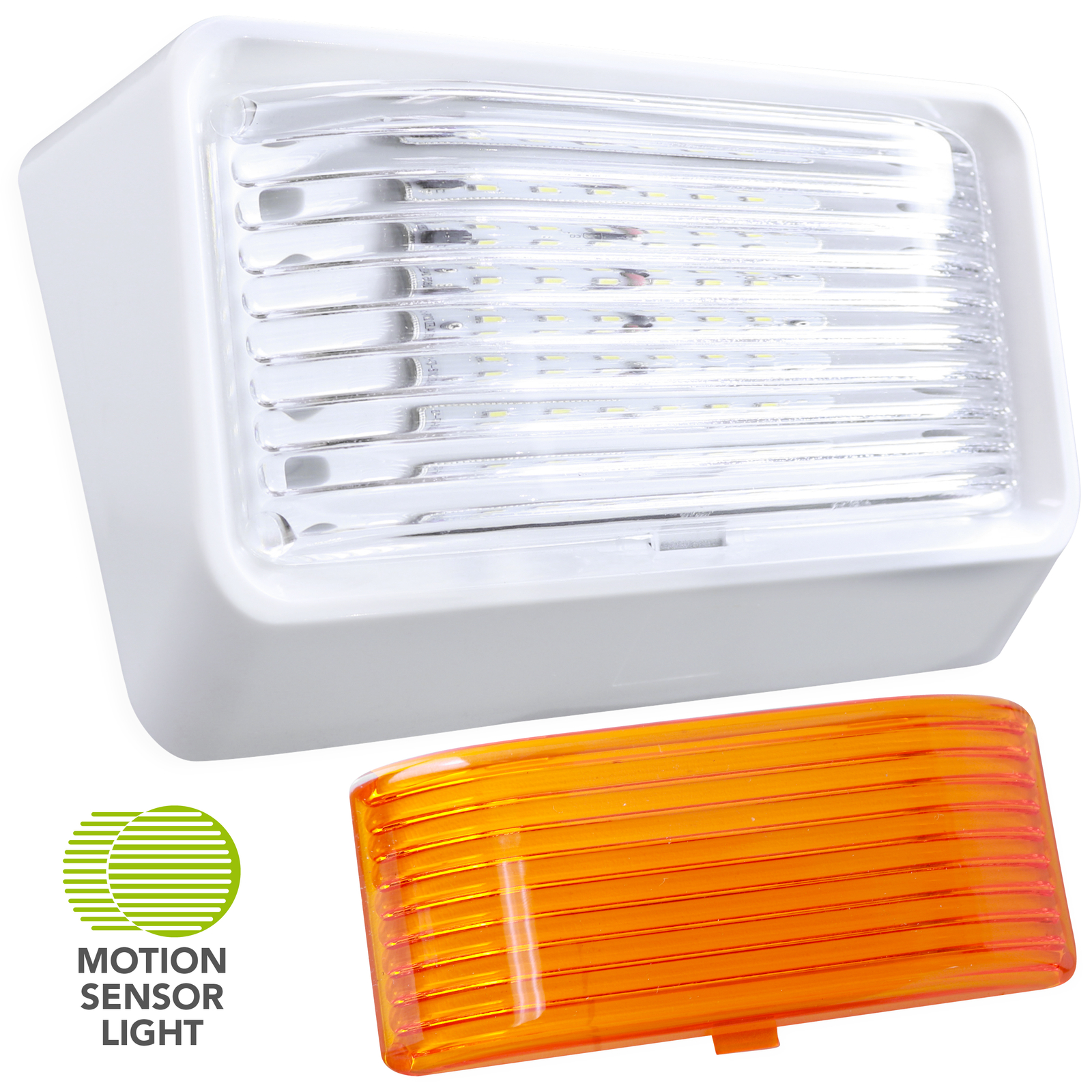12 Volt White Exterior Motion RV LED Porch Light, RV Security Motion Porch 300LM