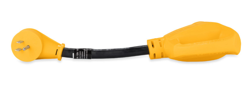 Camco Power Grip 12″ 15AM/50AF Dogbone Adapter 125V/1875W cETL 55170