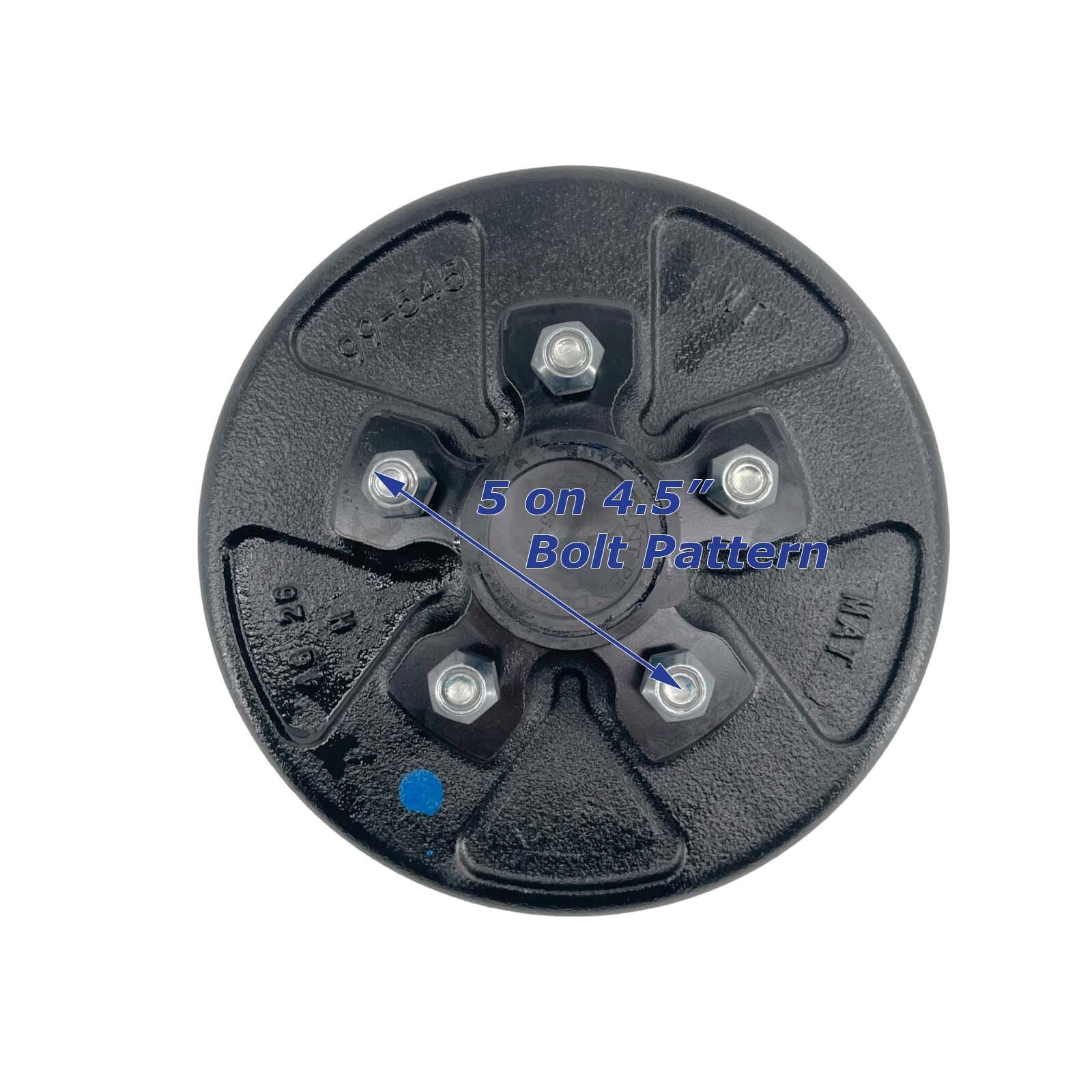 Pre Greased 5 Lug 3500 lb Trailer Brake Drum Hub Assembly w Lug Nuts & Hardware