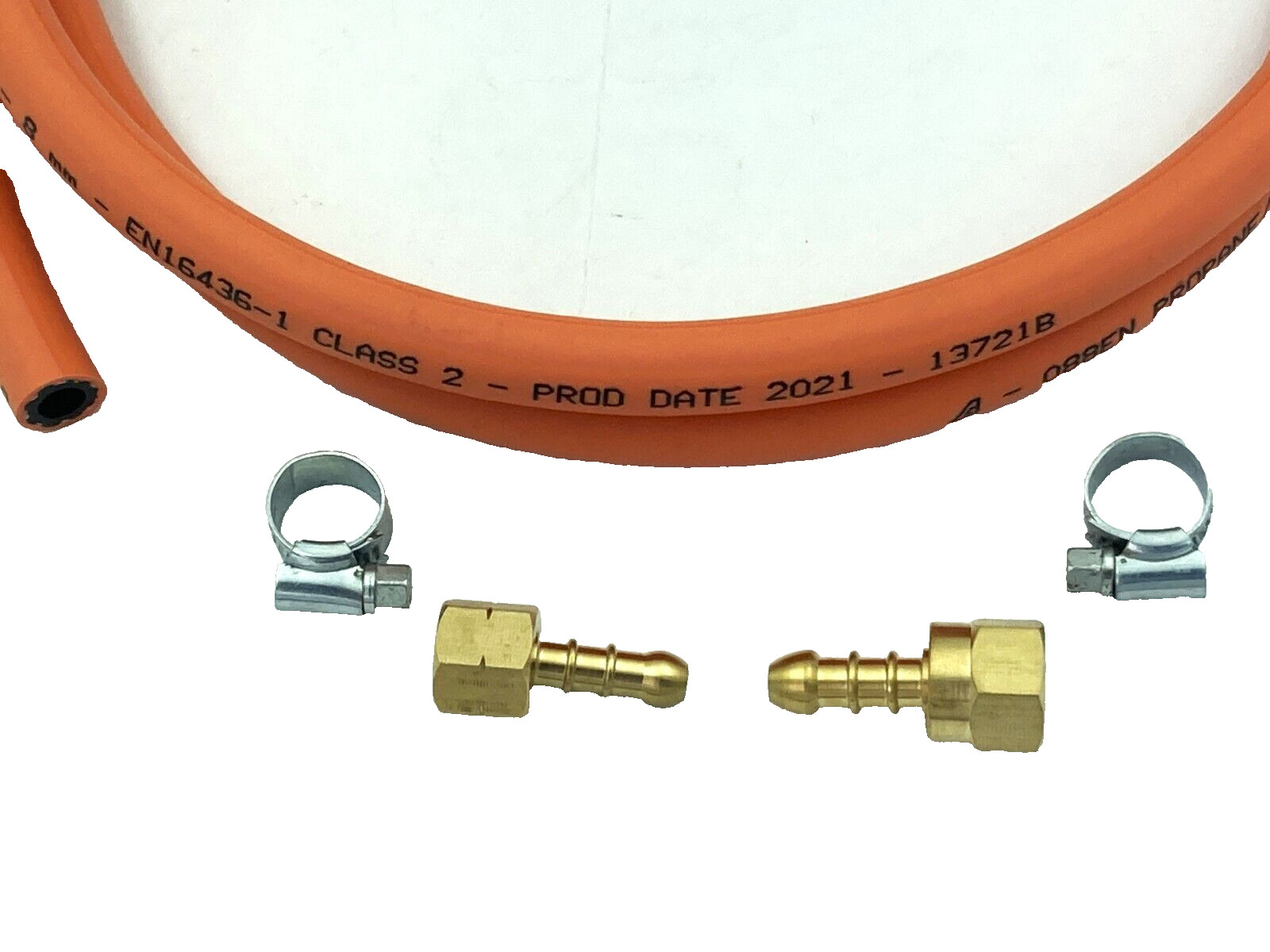 Universal BBQ Hose Pipe Kit With 1/4″ L H & 5/8 UNF Nut With Nozzle plus 2 Clips