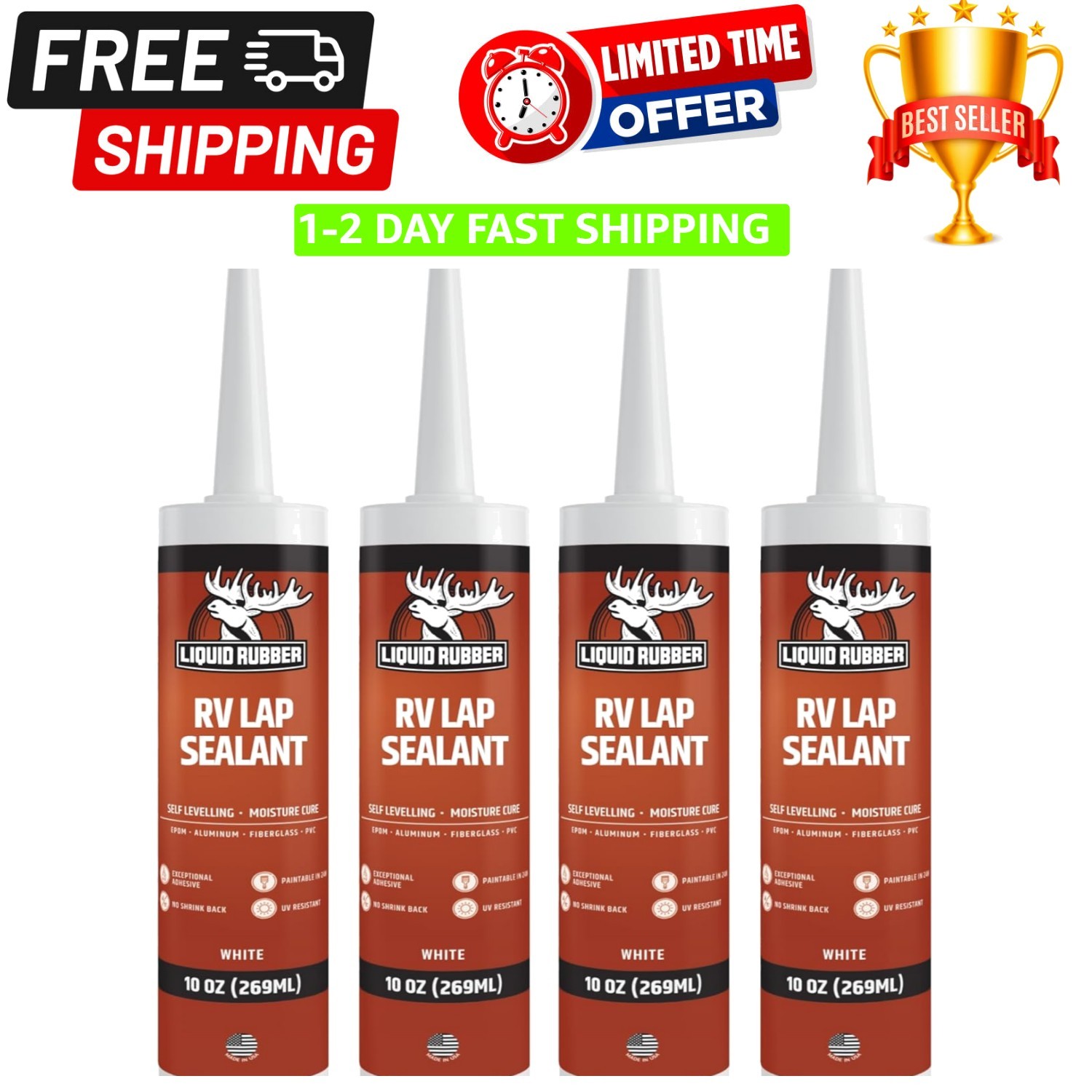 RV Lap Sealant, Self-Leveling Roof Sealant for RV Vents, Skylights, AC Units …