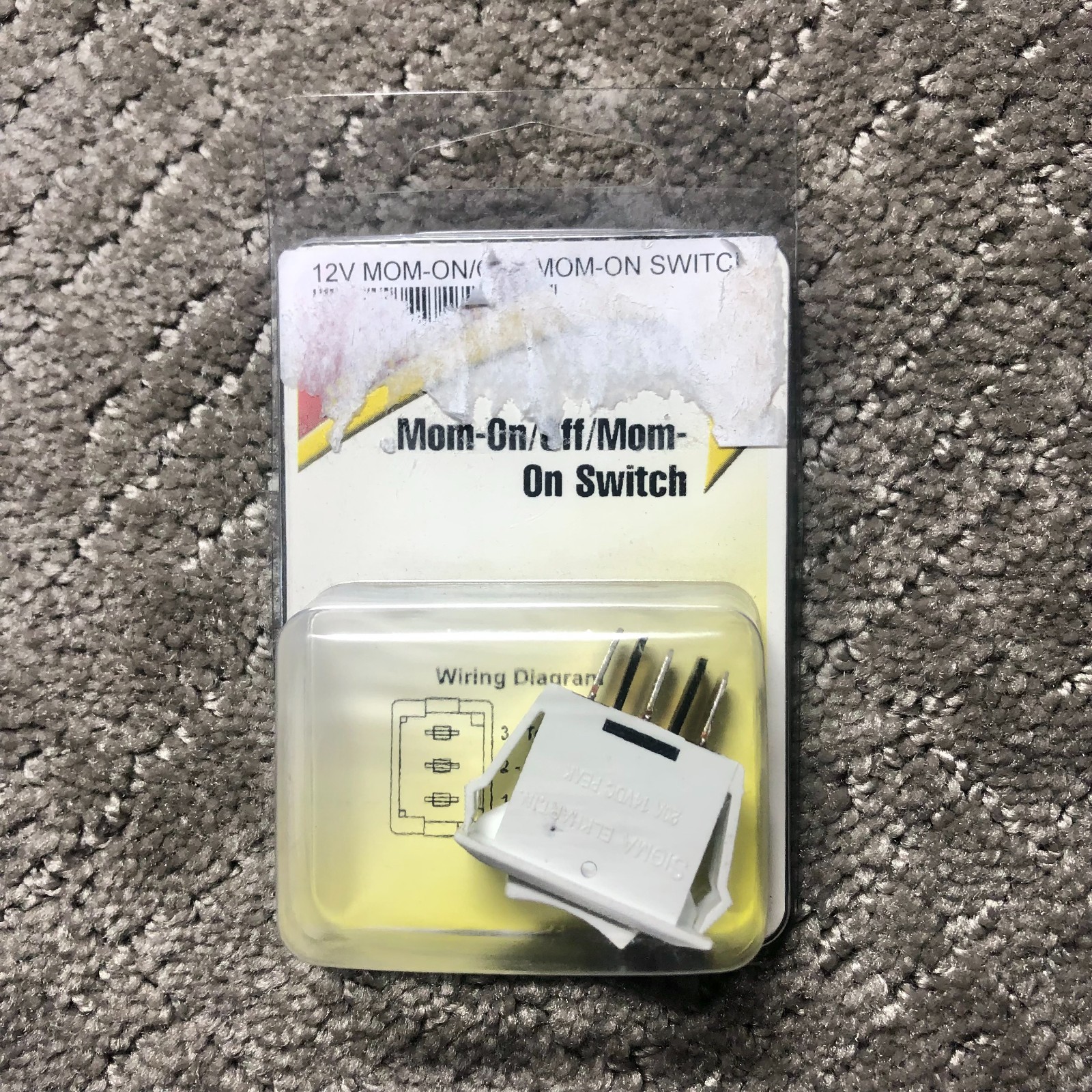 JR Products 12695 White SPDT Mom-On/Off/Mom-On Switch
