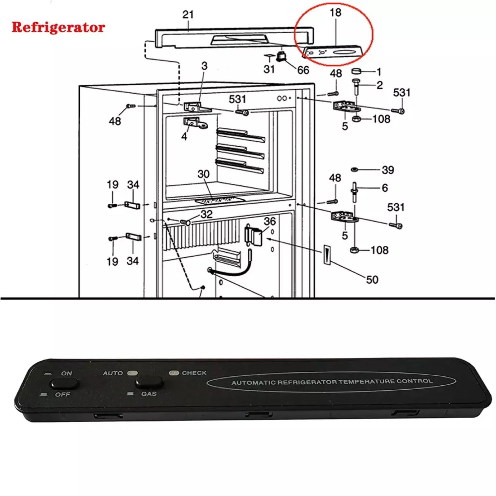 Control Panel Circuit Board Kit Replacement For Dometic RV Refrigerator Part