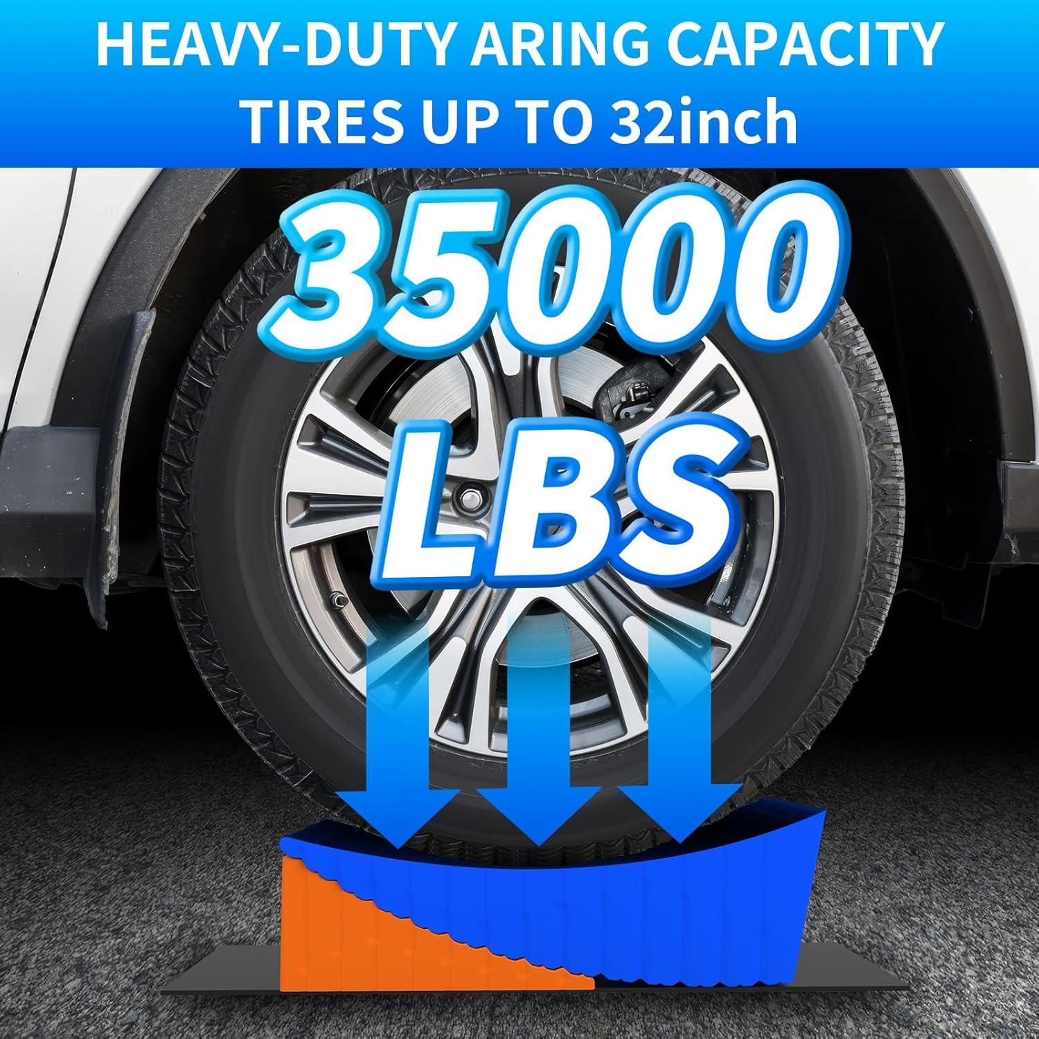 2 Pack Heavy Duty RV Leveling Blocks Curved Leveler 35000lbs Wheel Chocks Kit