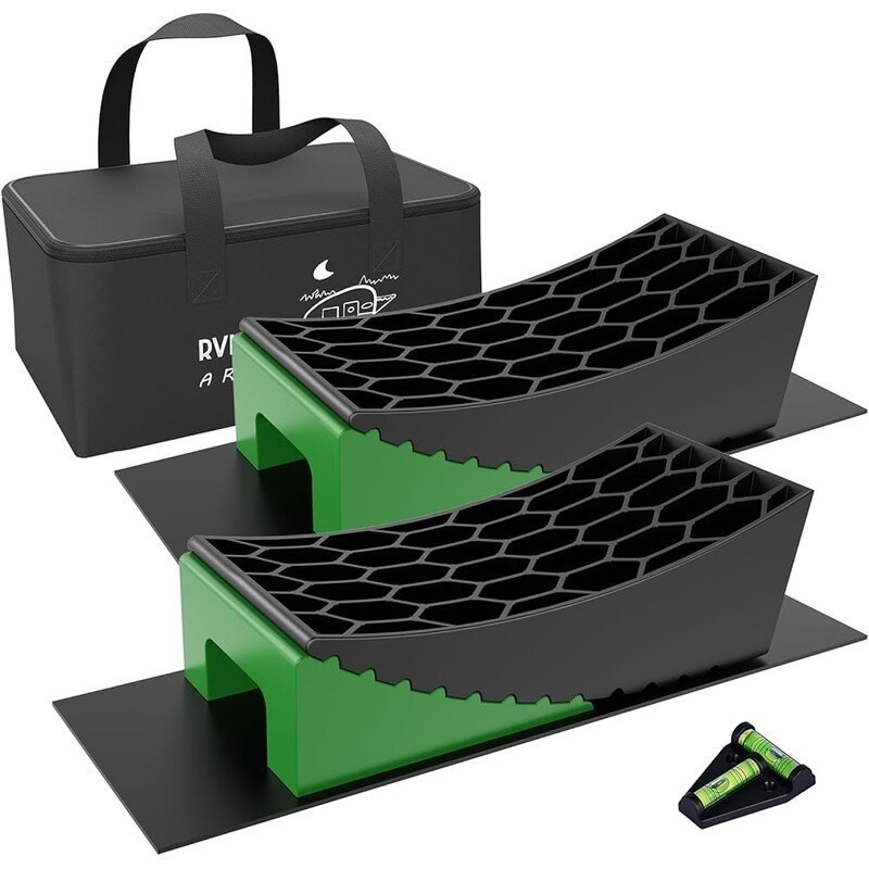 Camper Levelers 8-Piece Kit RV Leveling Blocks Camper Wheel Chocks 2 Chocks