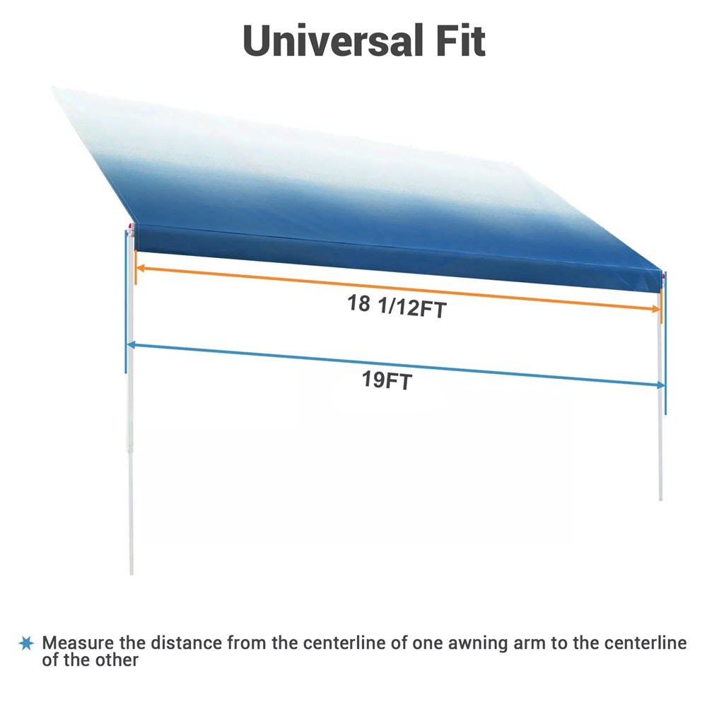 18’1″8 inch RV Awning Fabric Camper Vinyl Awning Replacement Shade W/1 Year