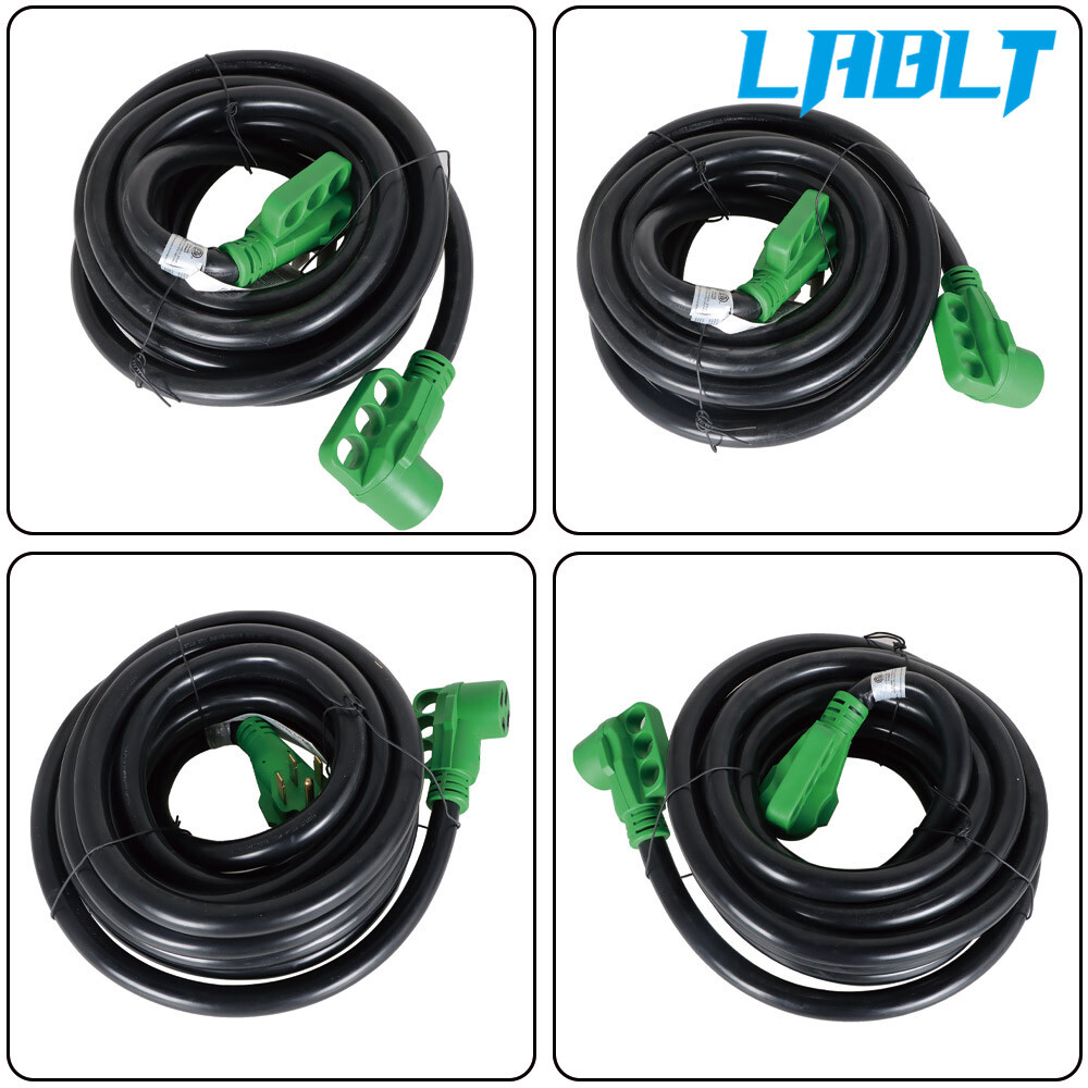 LABLT 50A RV Extension Cord NEMA14-50P to 14-50R Rain Proof Power Cable 15-50FT
