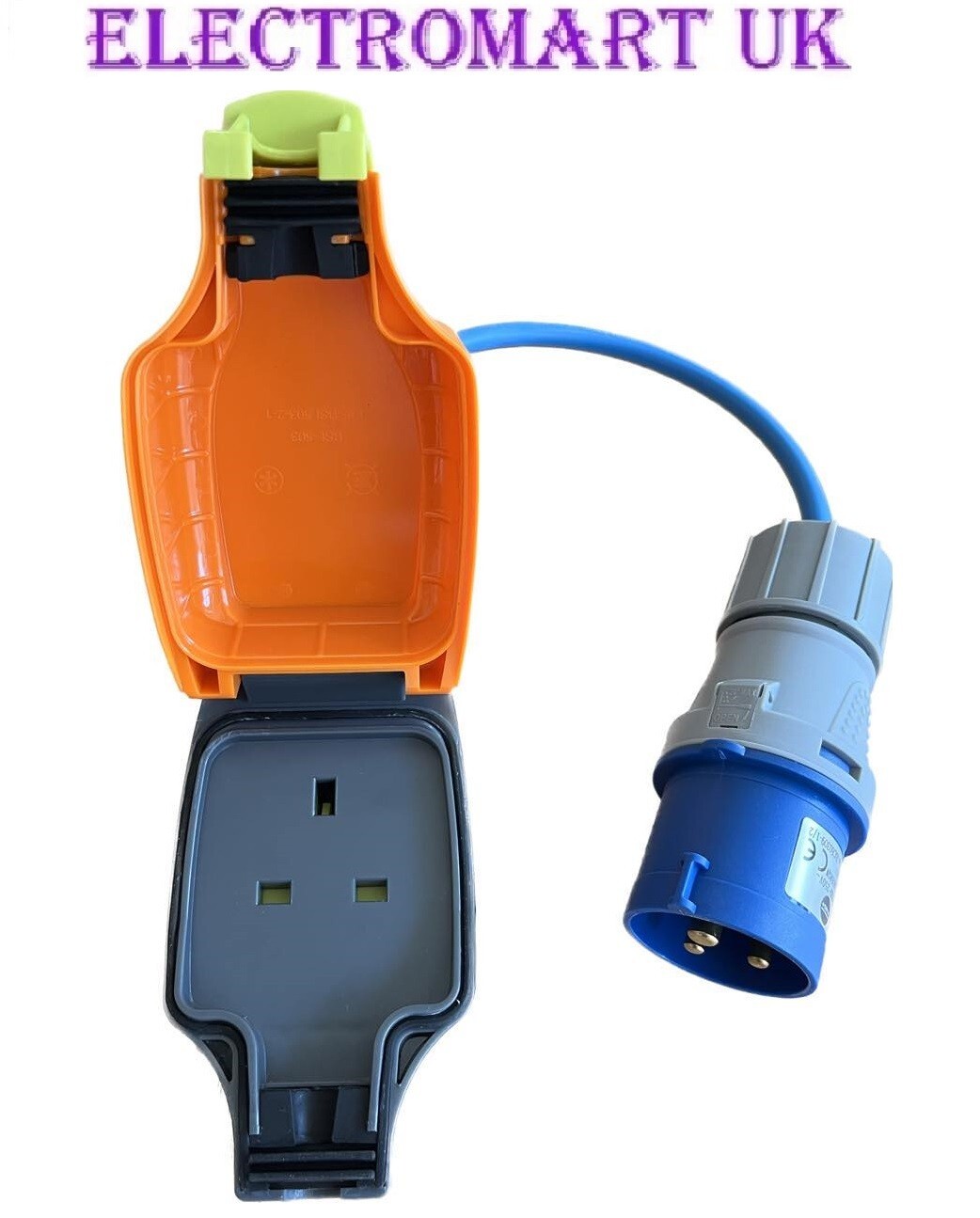 CARAVAN CAMPING TENT 16A PLUG 13A SOCKET HOOK UP ADAPTOR LEAD CABLE 300MM