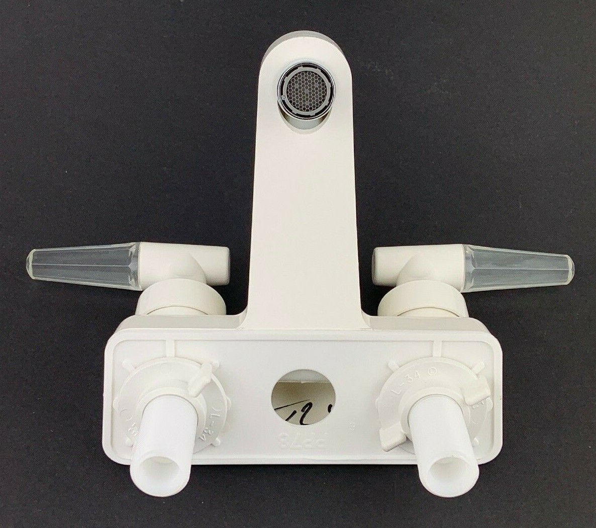 RV Mobile Home Faucet 4″ Center Set Lavatory Parchment Color Plastic Utopia